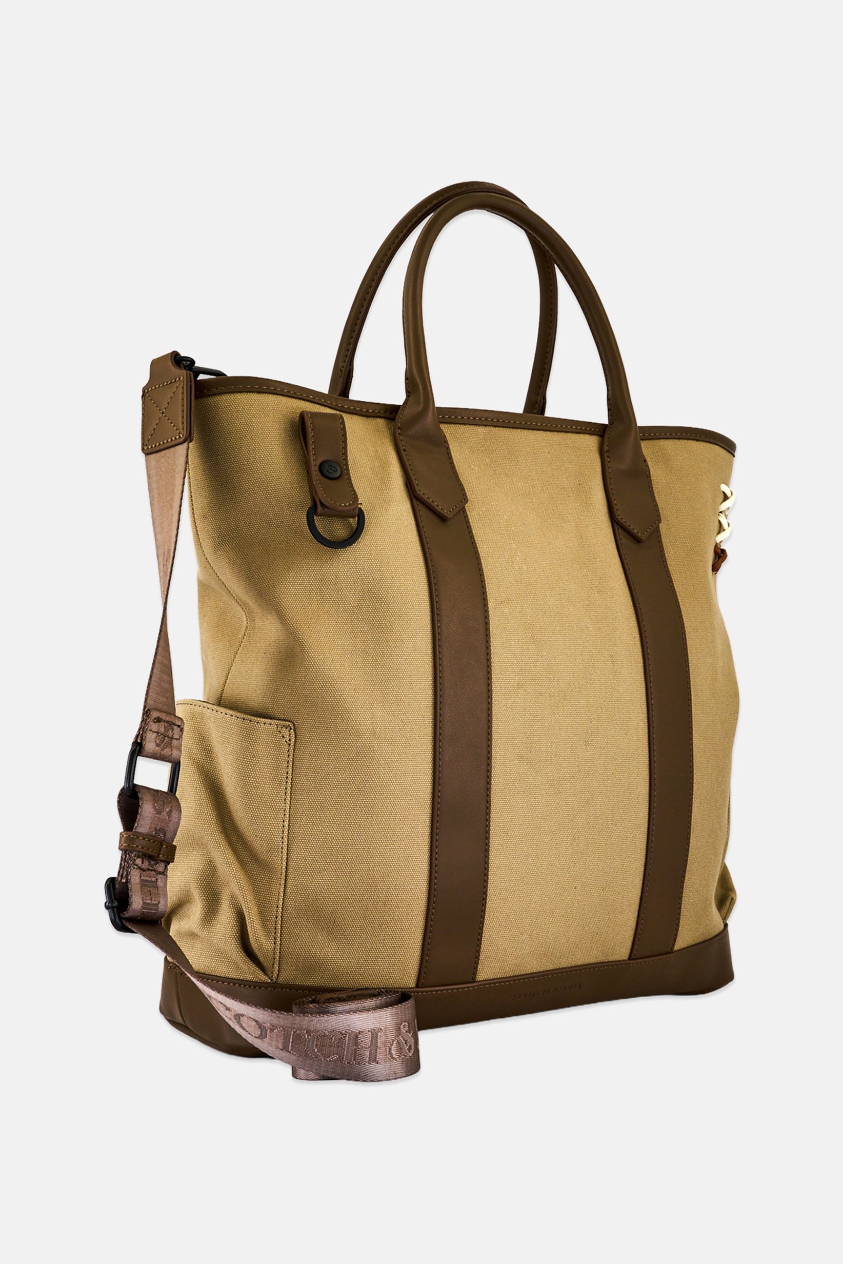 Women Brand Logo Tote Bag, Tan