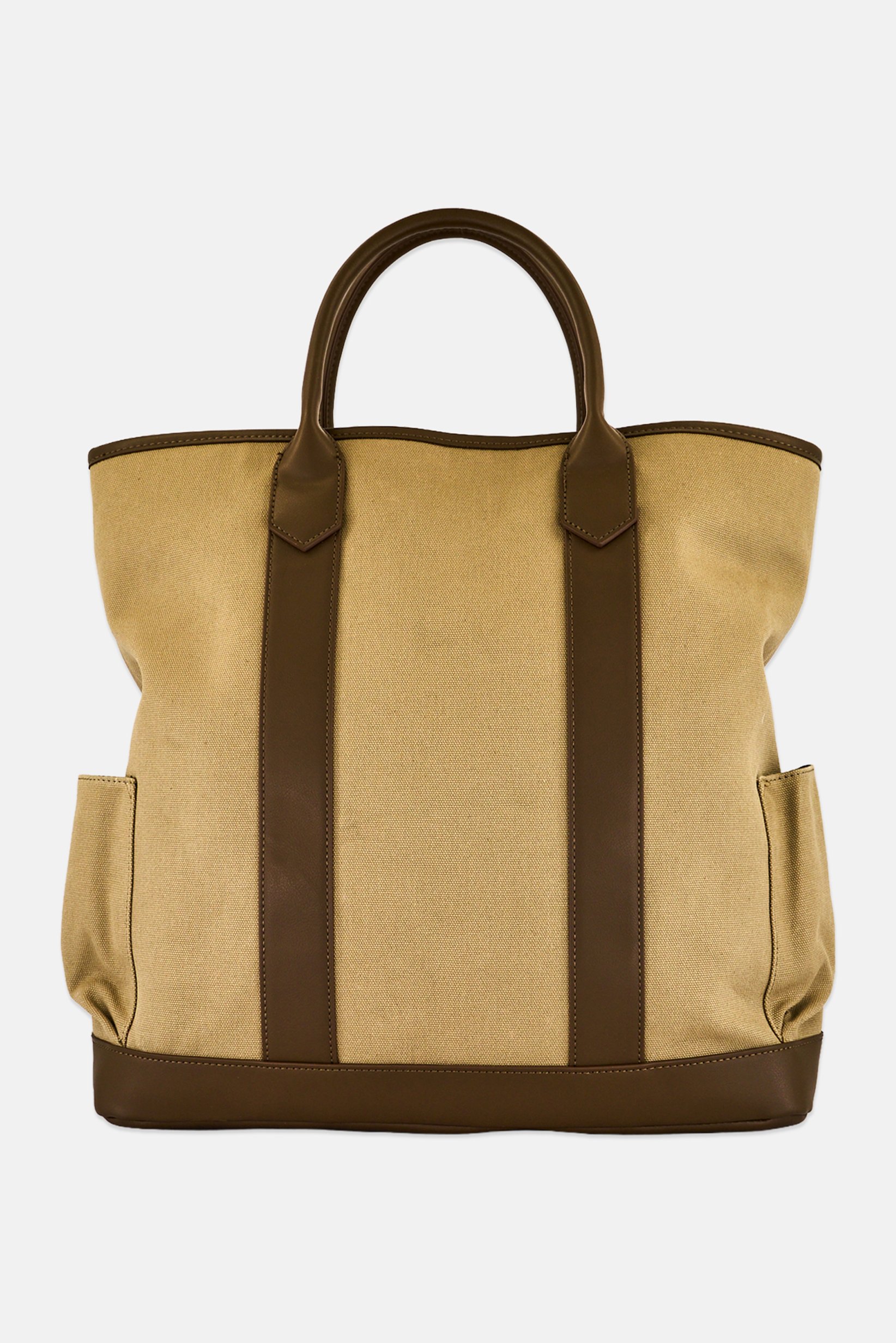 Women Brand Logo Tote Bag, Tan