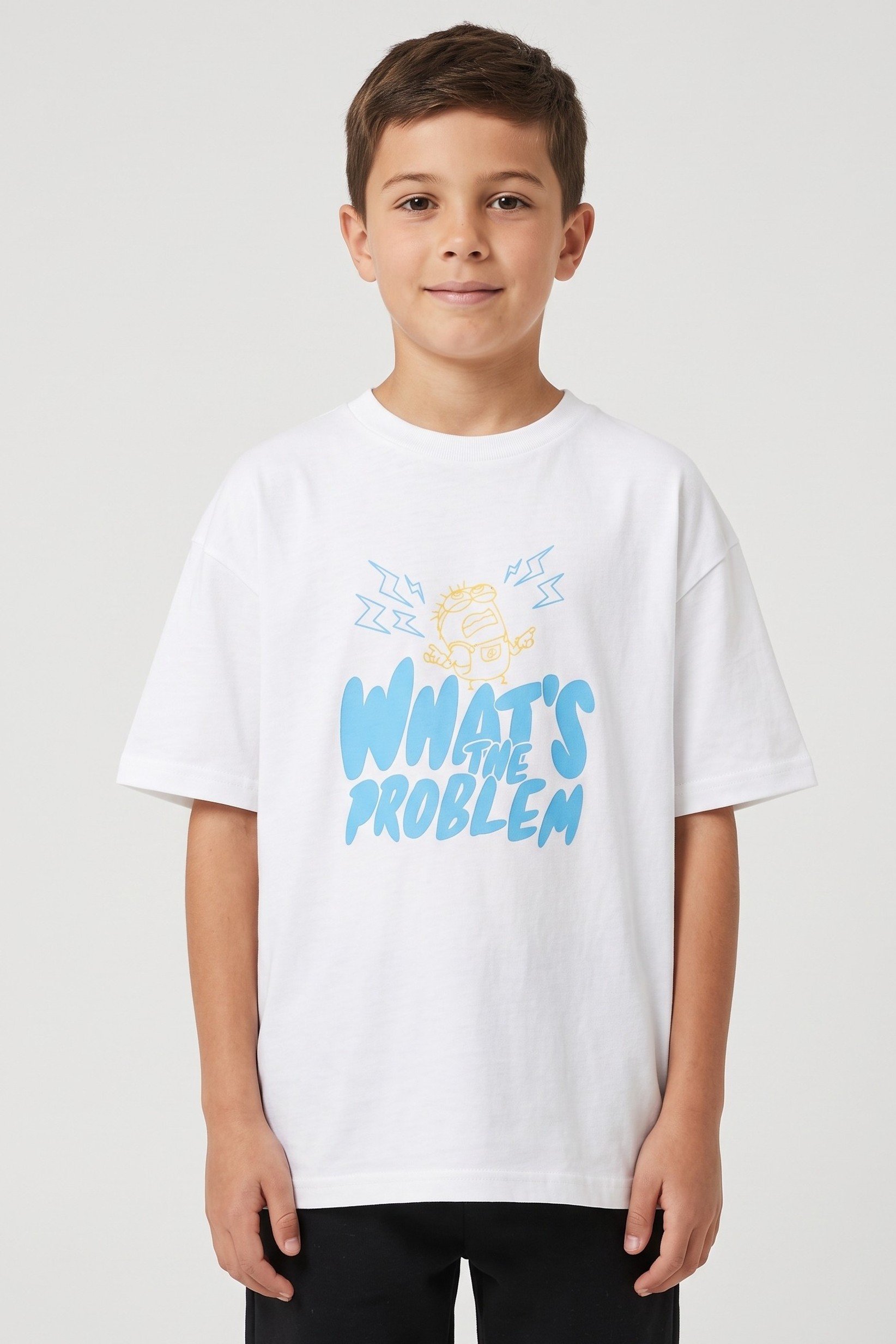 Kids Boy Crew Neck Short Sleeve Graphic Print T-Shirt, White