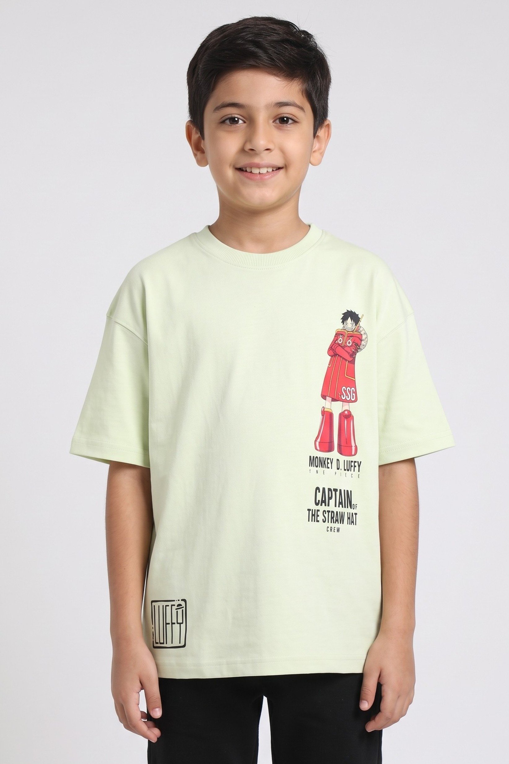 Kids Boy Oversize Crew Neck Short Sleeve Graphic Print T-Shirt, Lime Green