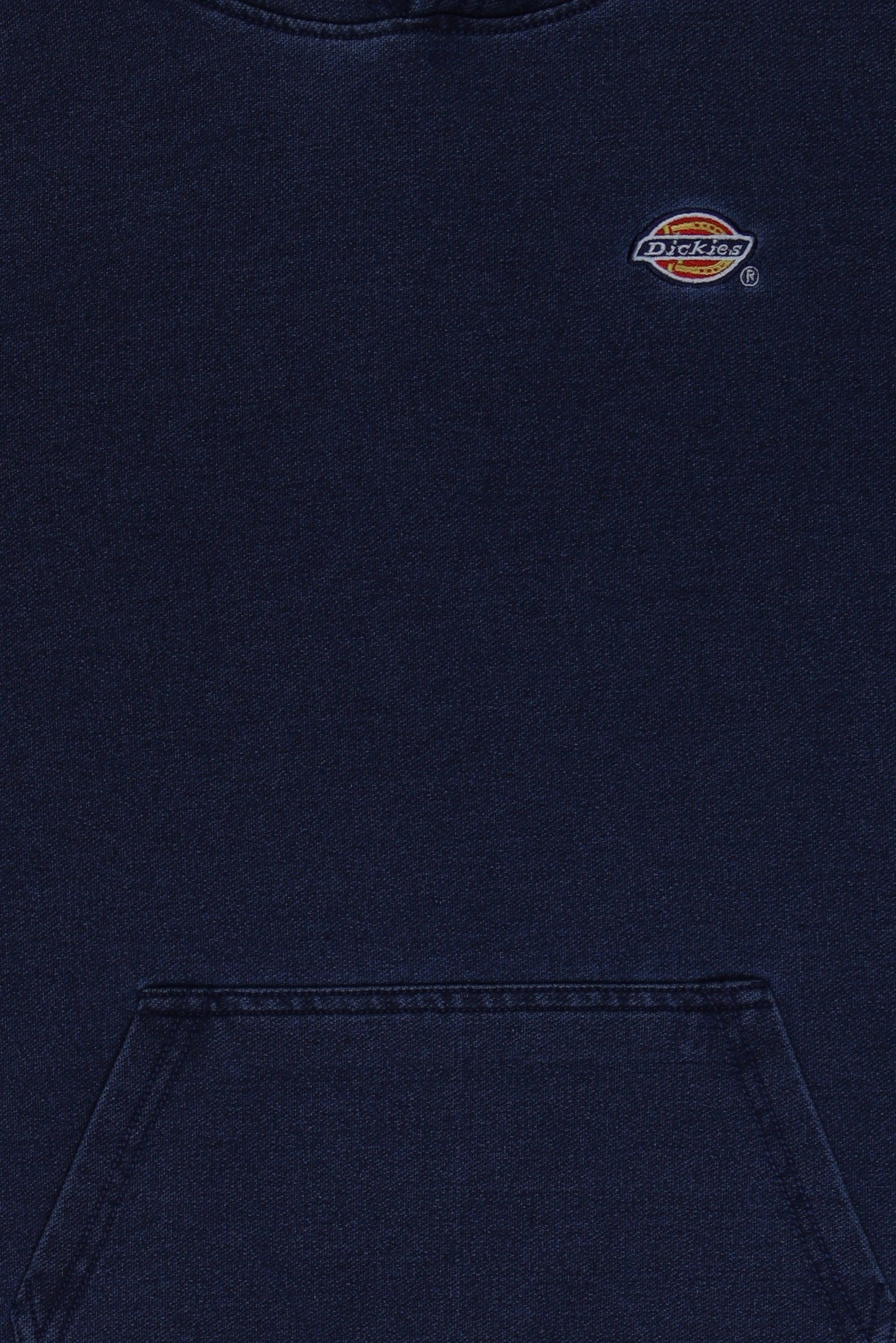 Kids Boy Embroidered Logo Long Sleeve Hoodie, Indigo Blue