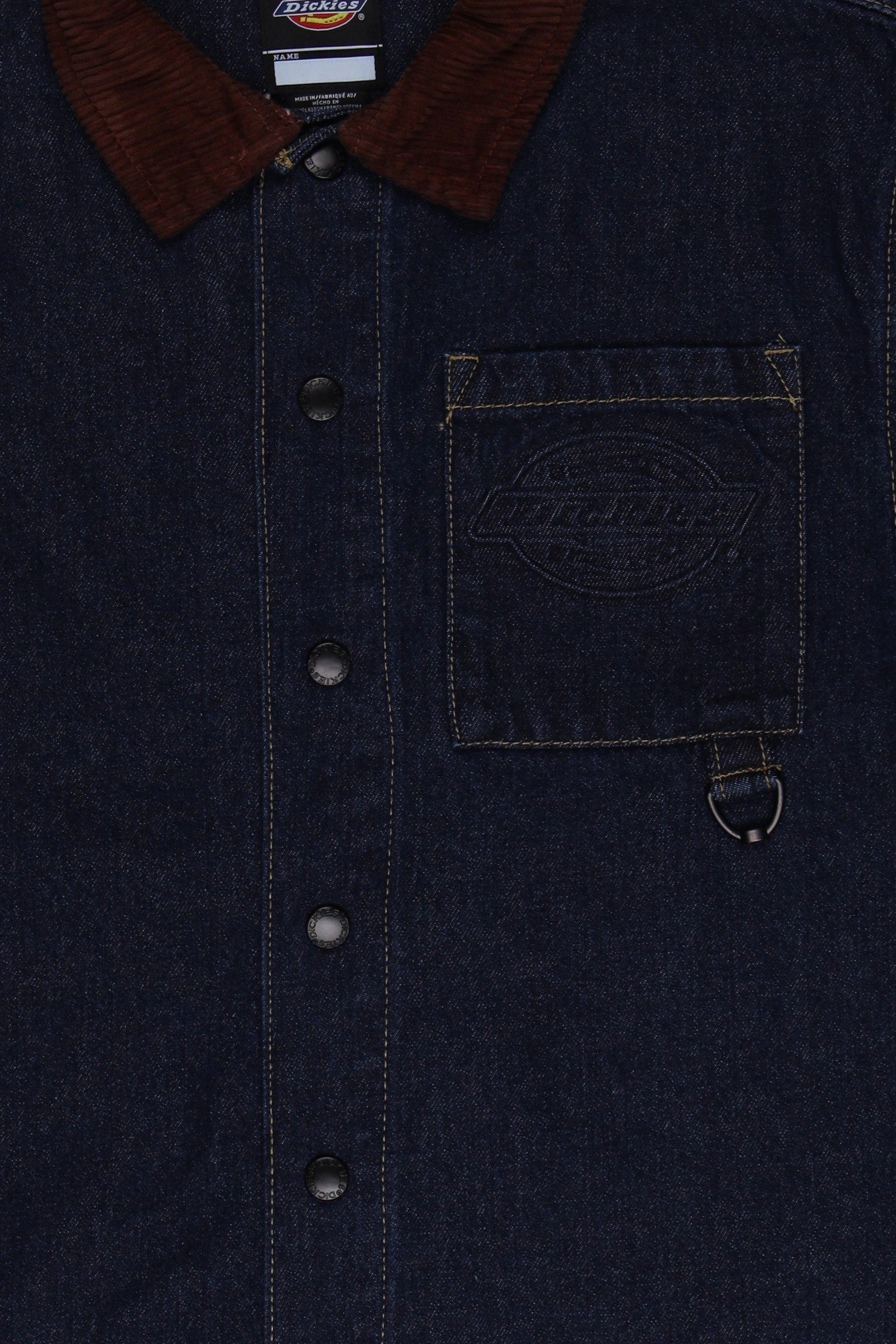 Kids Boy Brand Logo Denim Jacket Shirt, Dark Navy