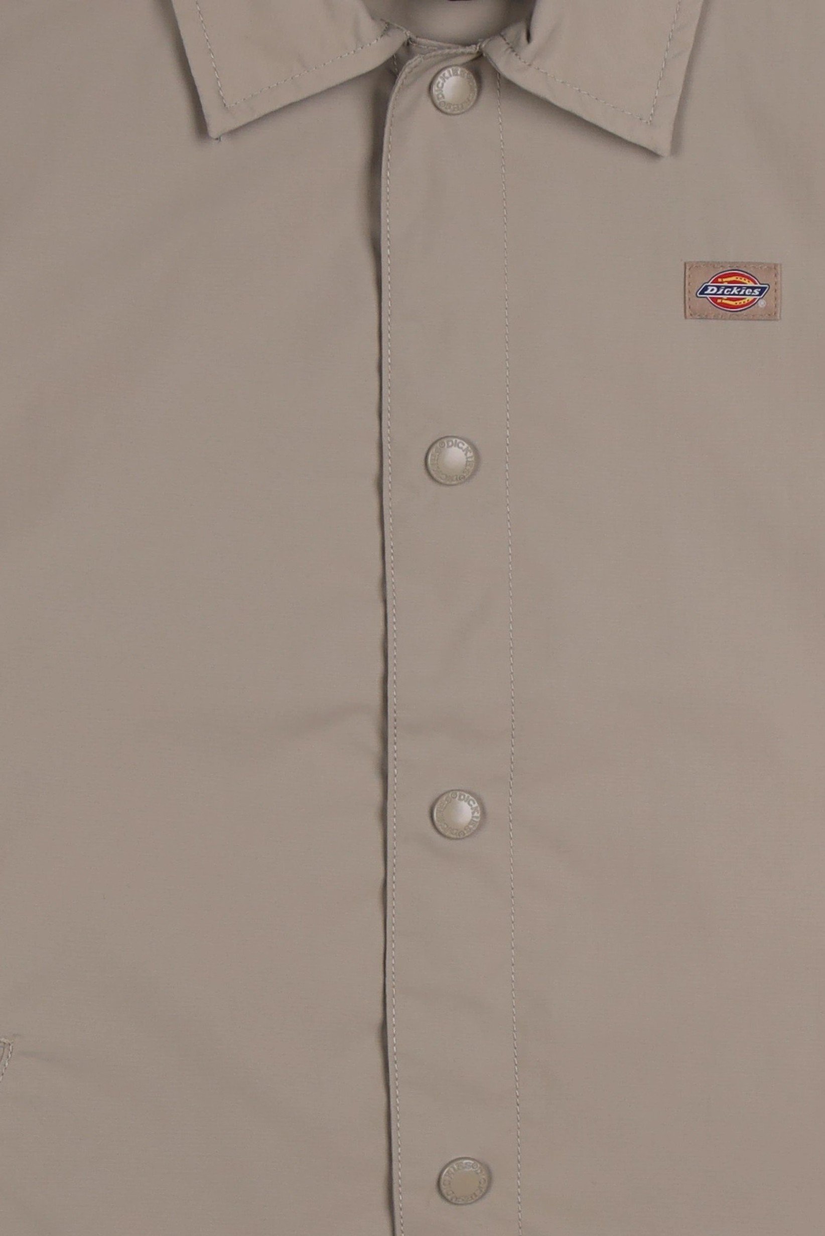 Kids Boy Embroidered Logo Jacket Shirt, Dark Beige