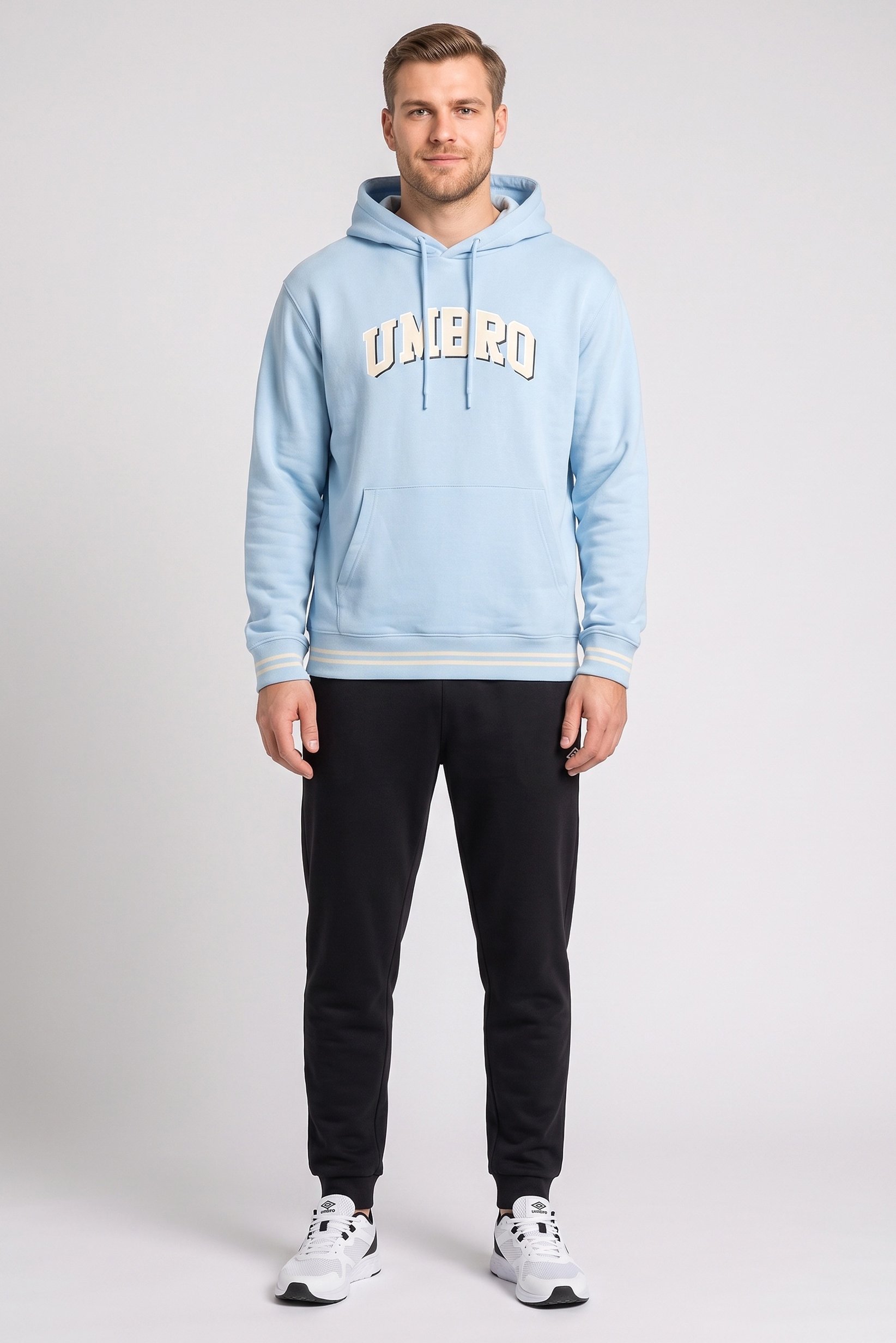 Men Sportswear Fit Long Sleeve Outdoor Hoodie, Sky Blue
