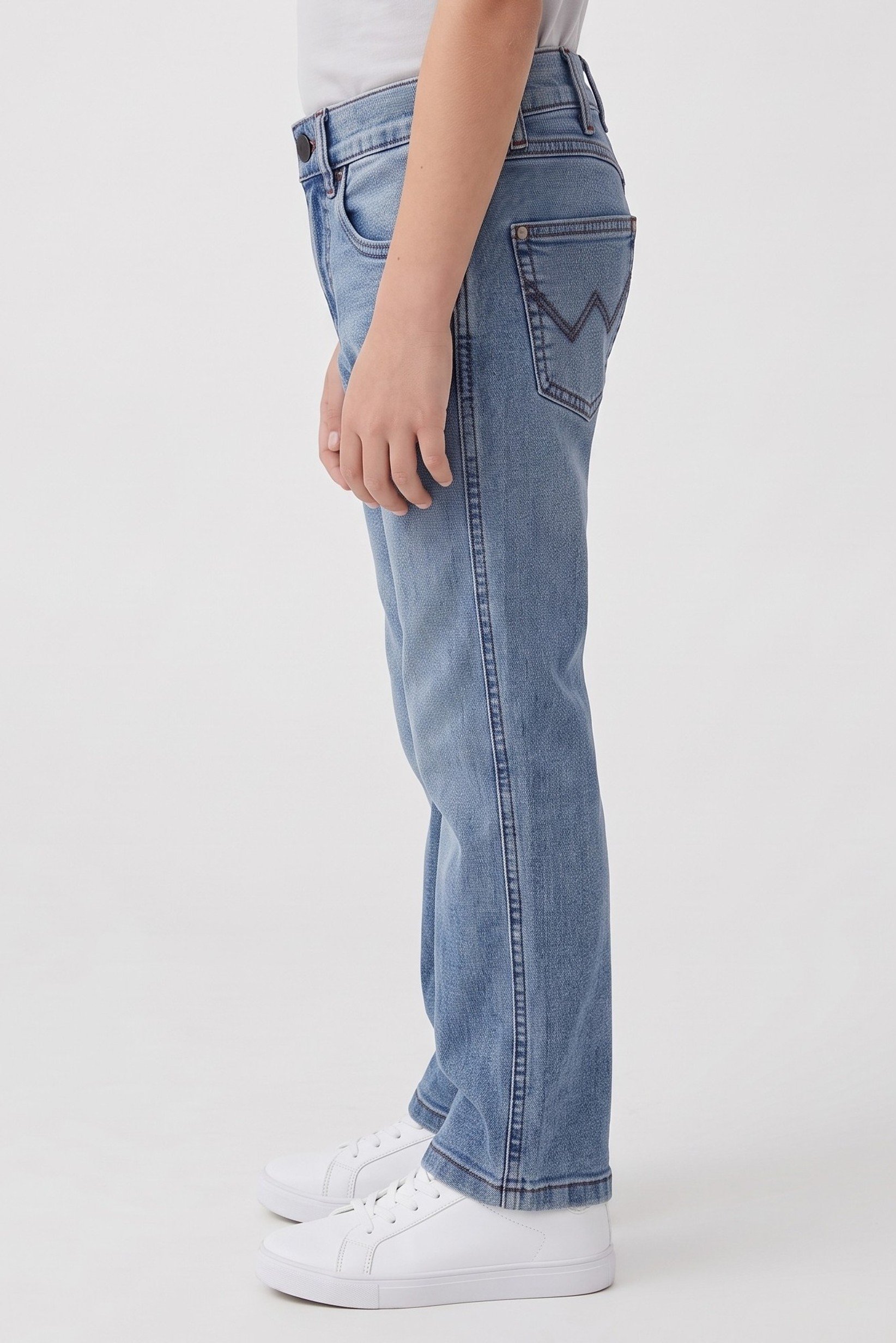Kids Boy Washed Stretchable Jeans, Light Blue