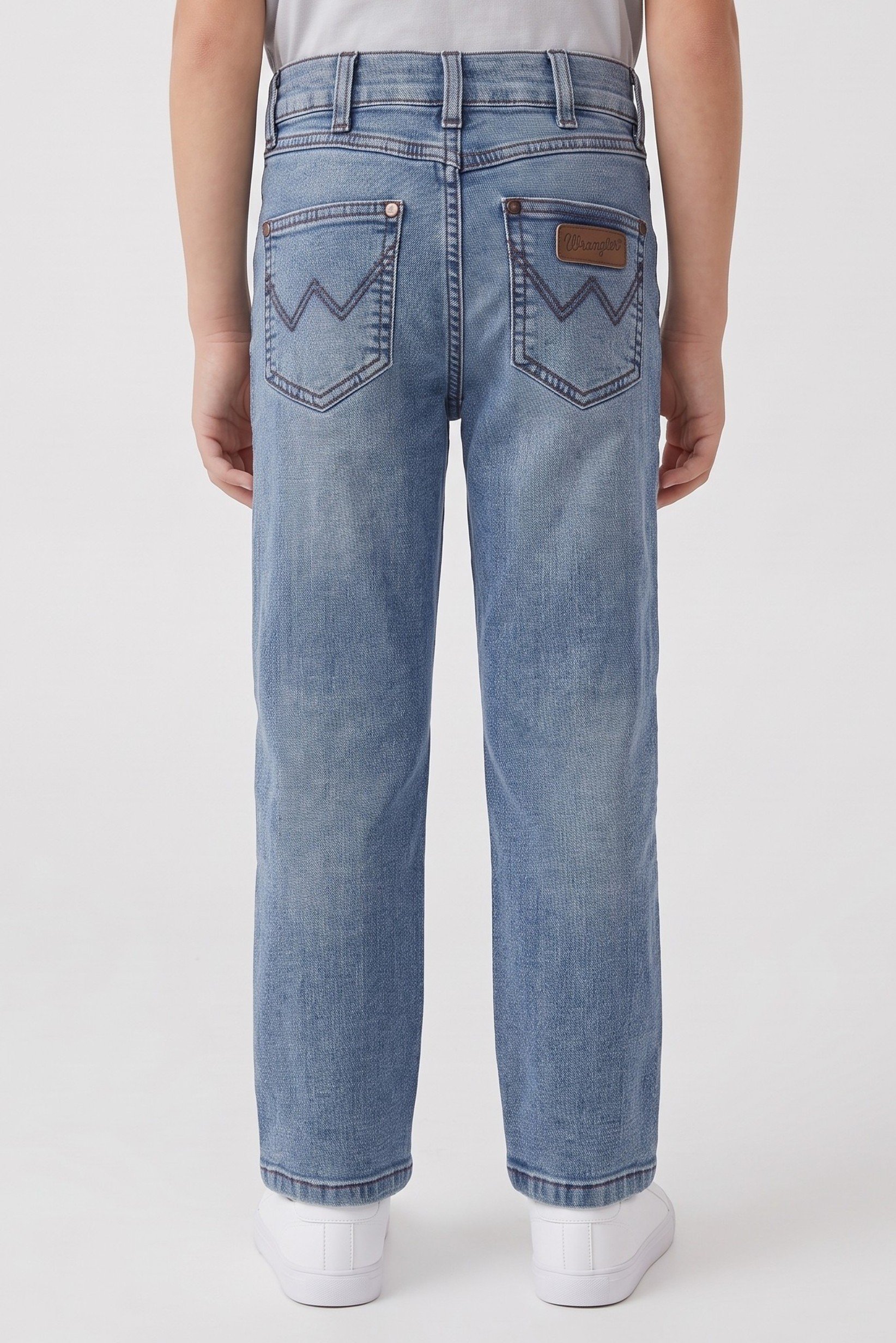 Kids Boy Washed Stretchable Jeans, Light Blue