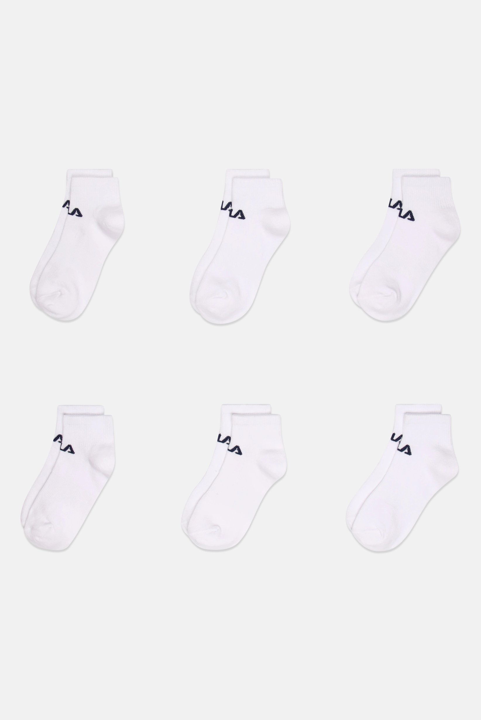 Kids Boy 6 Pairs Brand Logo Low Cut Socks, White