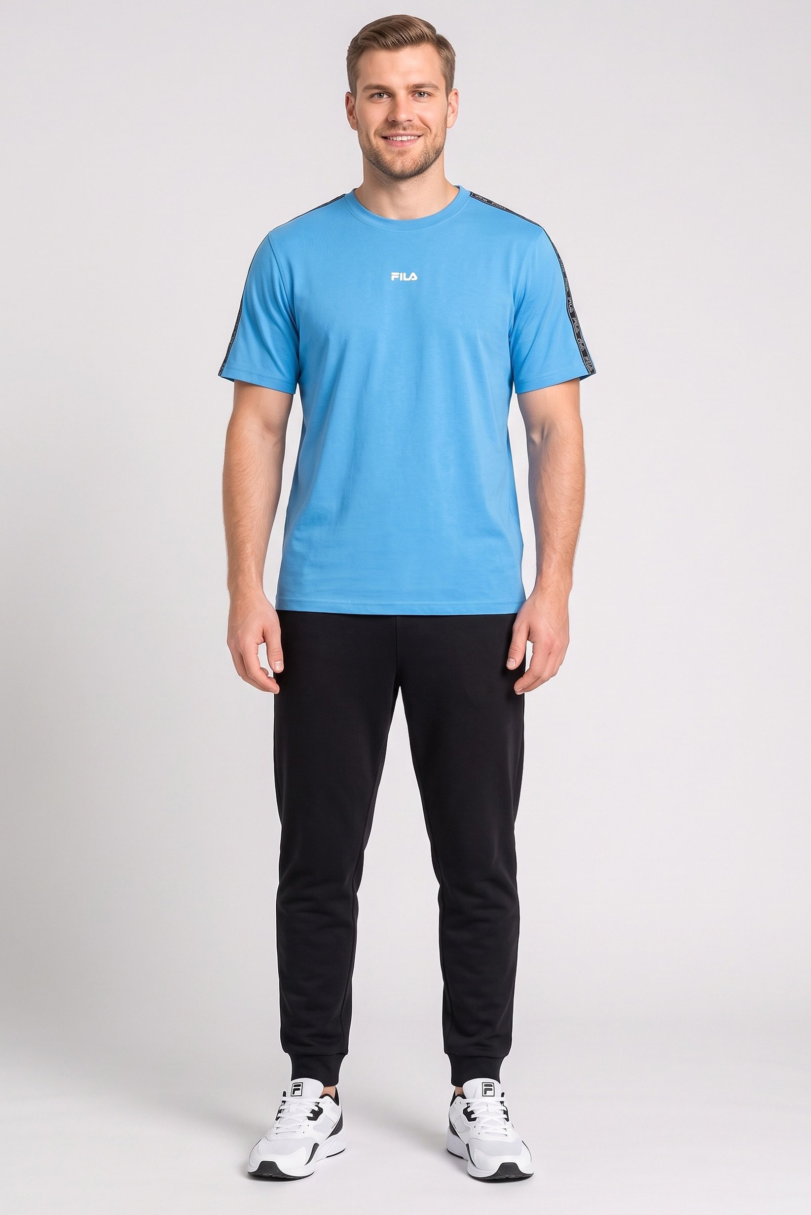 Men Sportswear Fit Short Sleeve Outdoor T-Shirt, Sky Blue