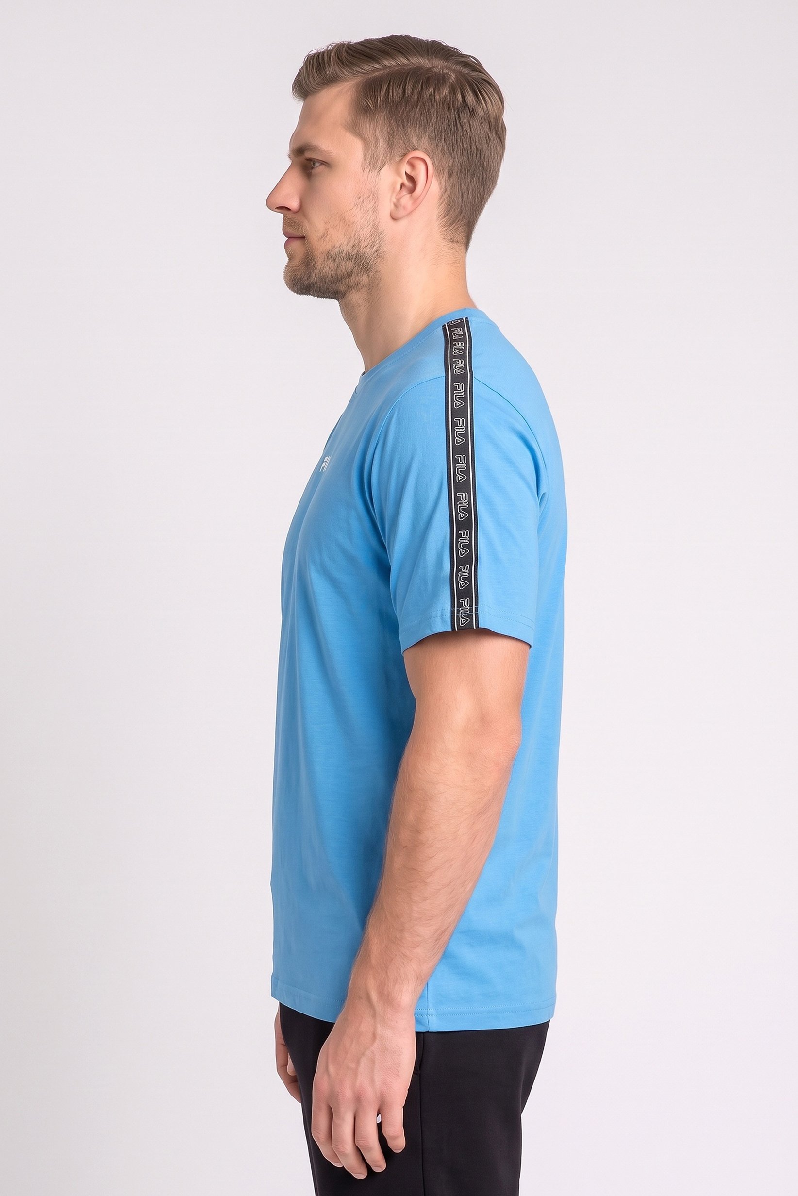 Men Sportswear Fit Short Sleeve Outdoor T-Shirt, Sky Blue