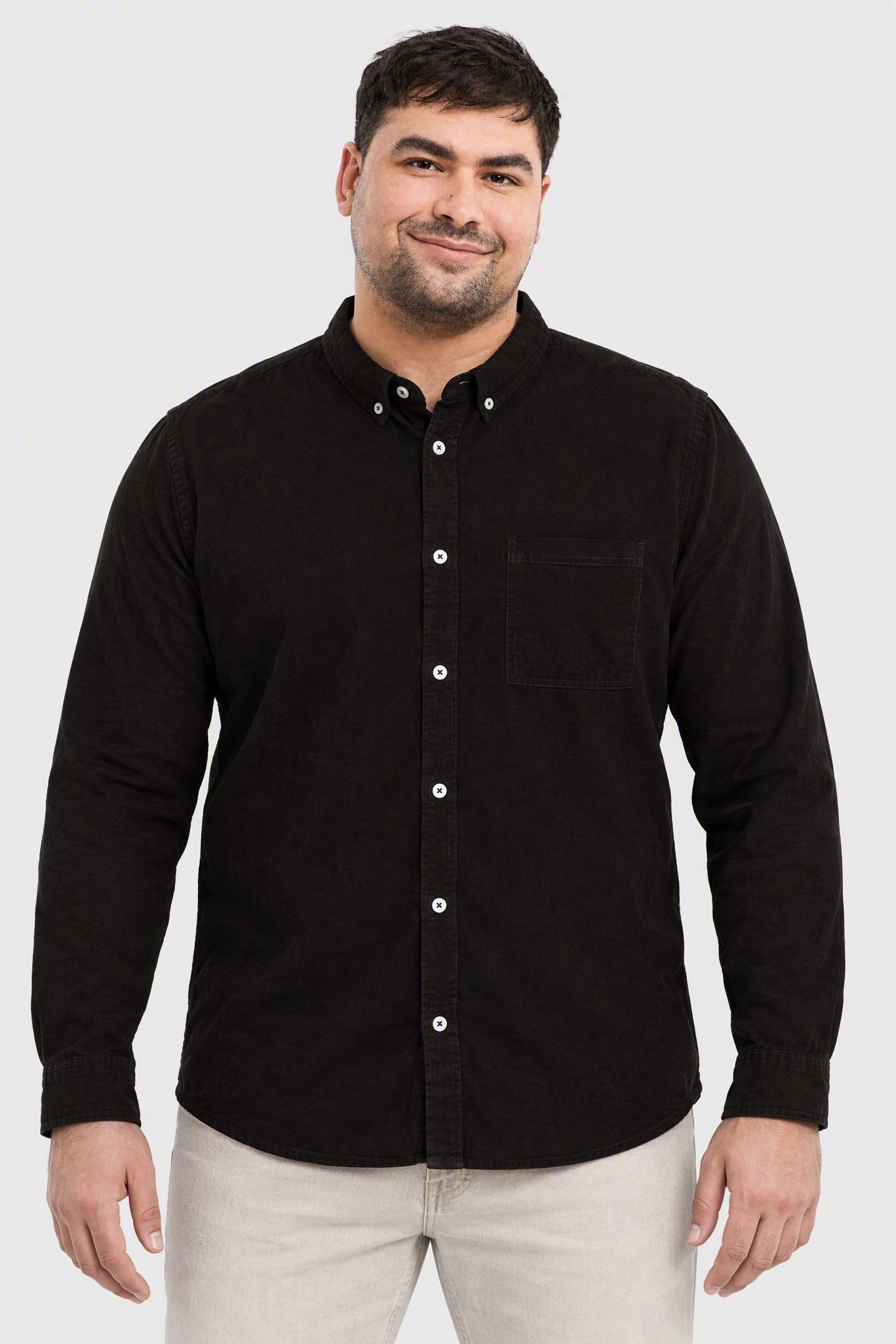 Men Regular Fit Long Sleeve Textured Casual Shirt, Chocolate Brown