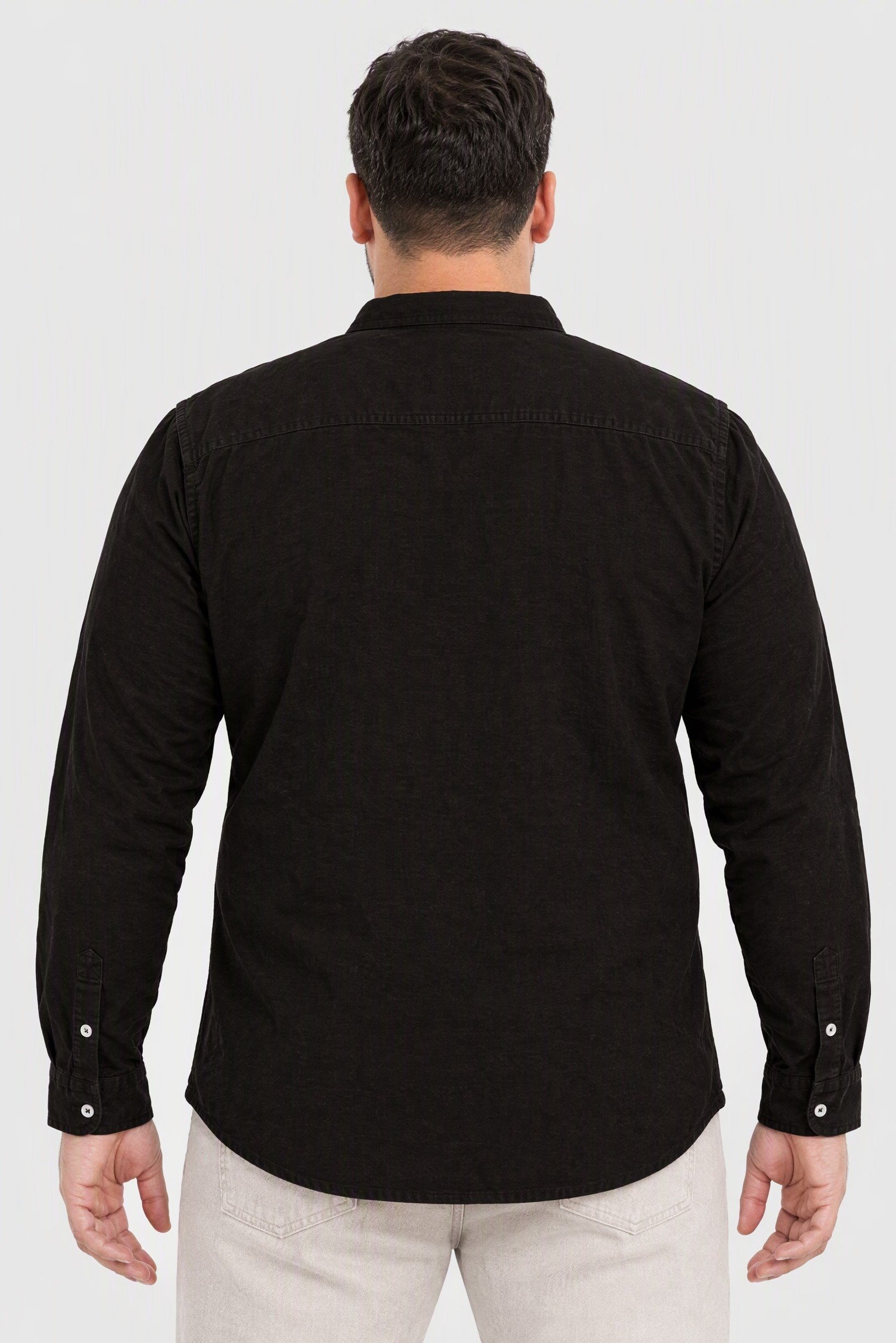 Men Regular Fit Long Sleeve Textured Casual Shirt, Chocolate Brown