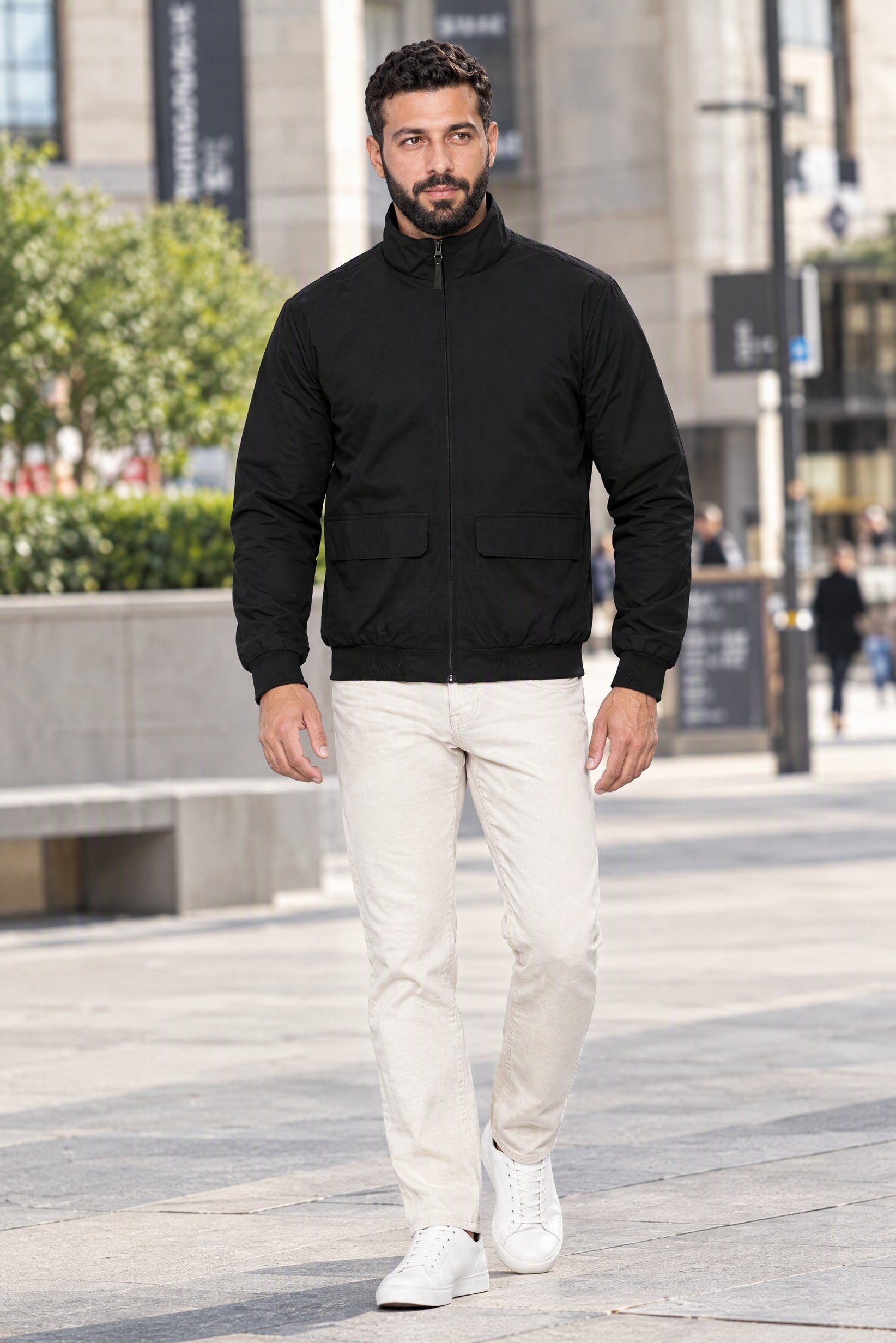 Men Plain Softshell Jacket, Navy