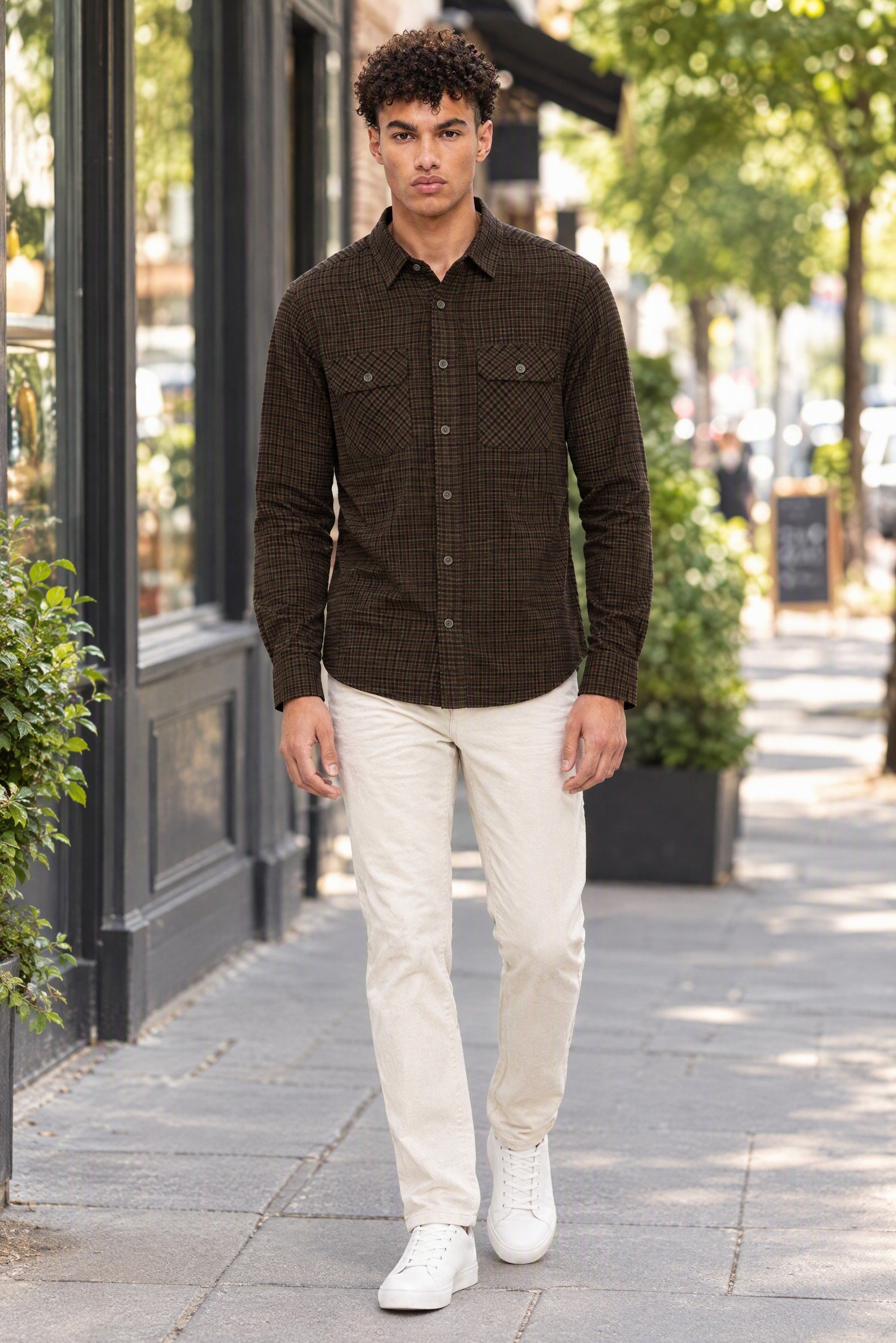 Men Regular Fit Long Sleeve Checkered Casual Shirt, Multicolor