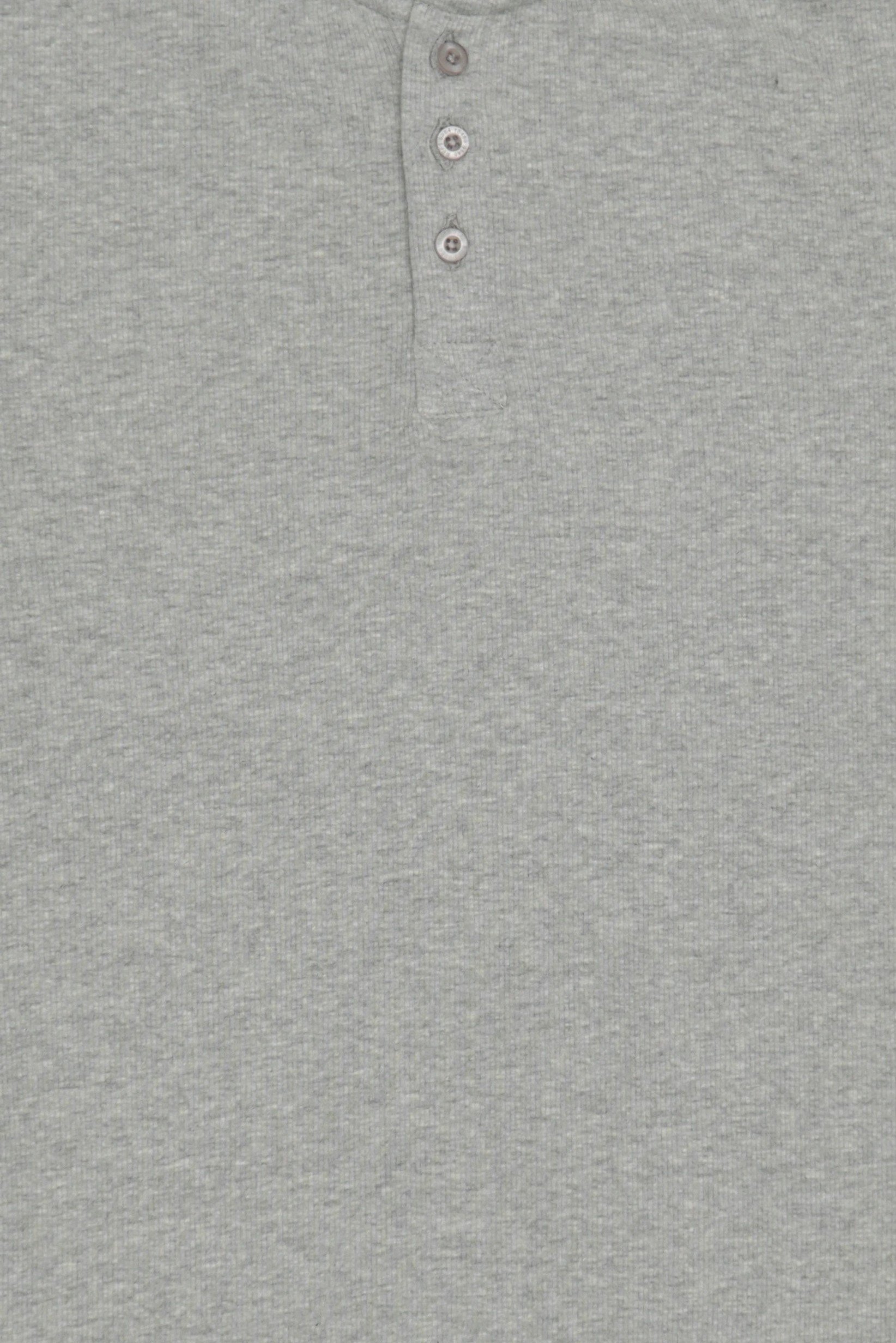 Men Henley Neck Long Sleeve Heather T-Shirt, Grey