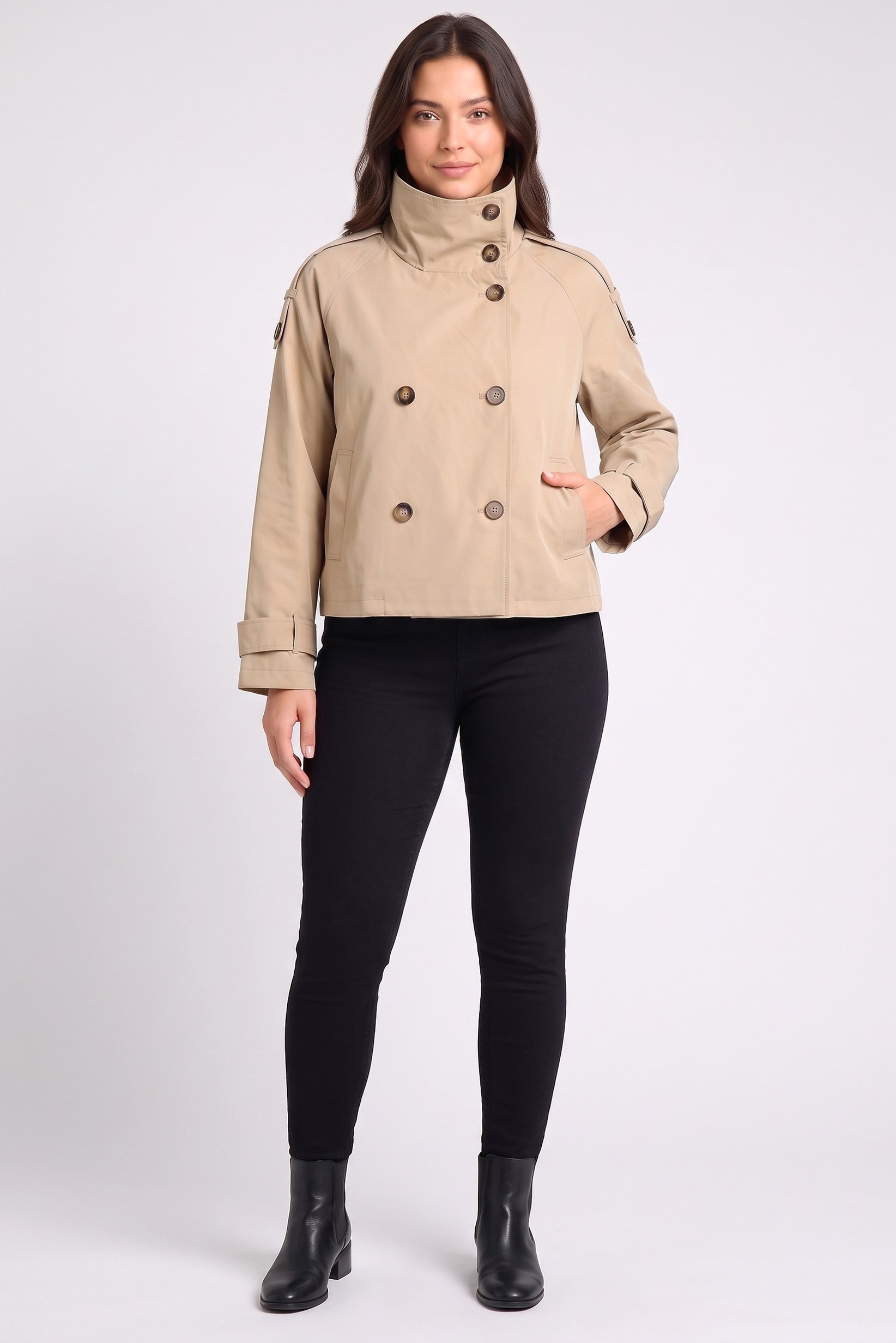 Women Solid Softshell Jacket, Dark Beige