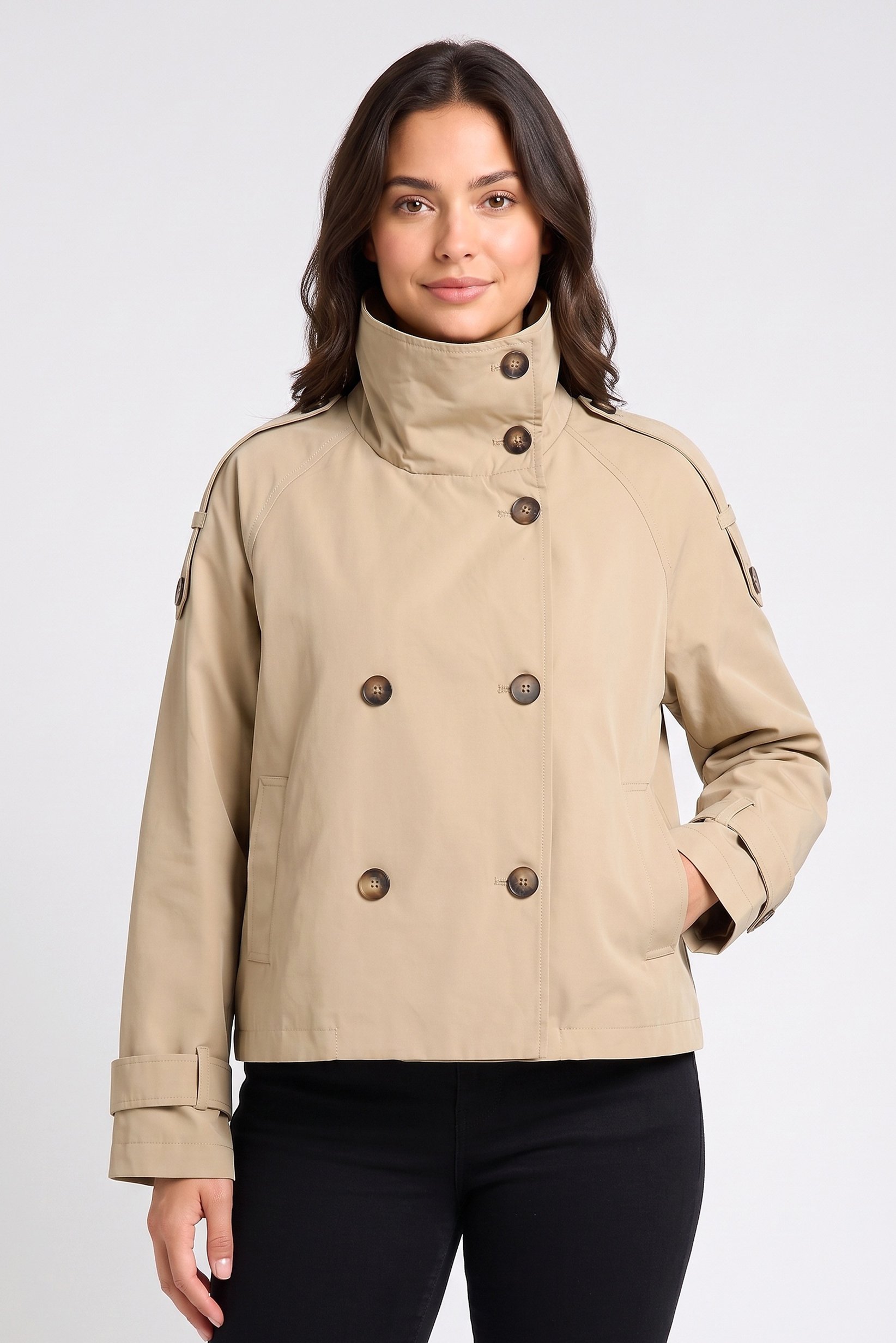 Women Solid Softshell Jacket, Dark Beige