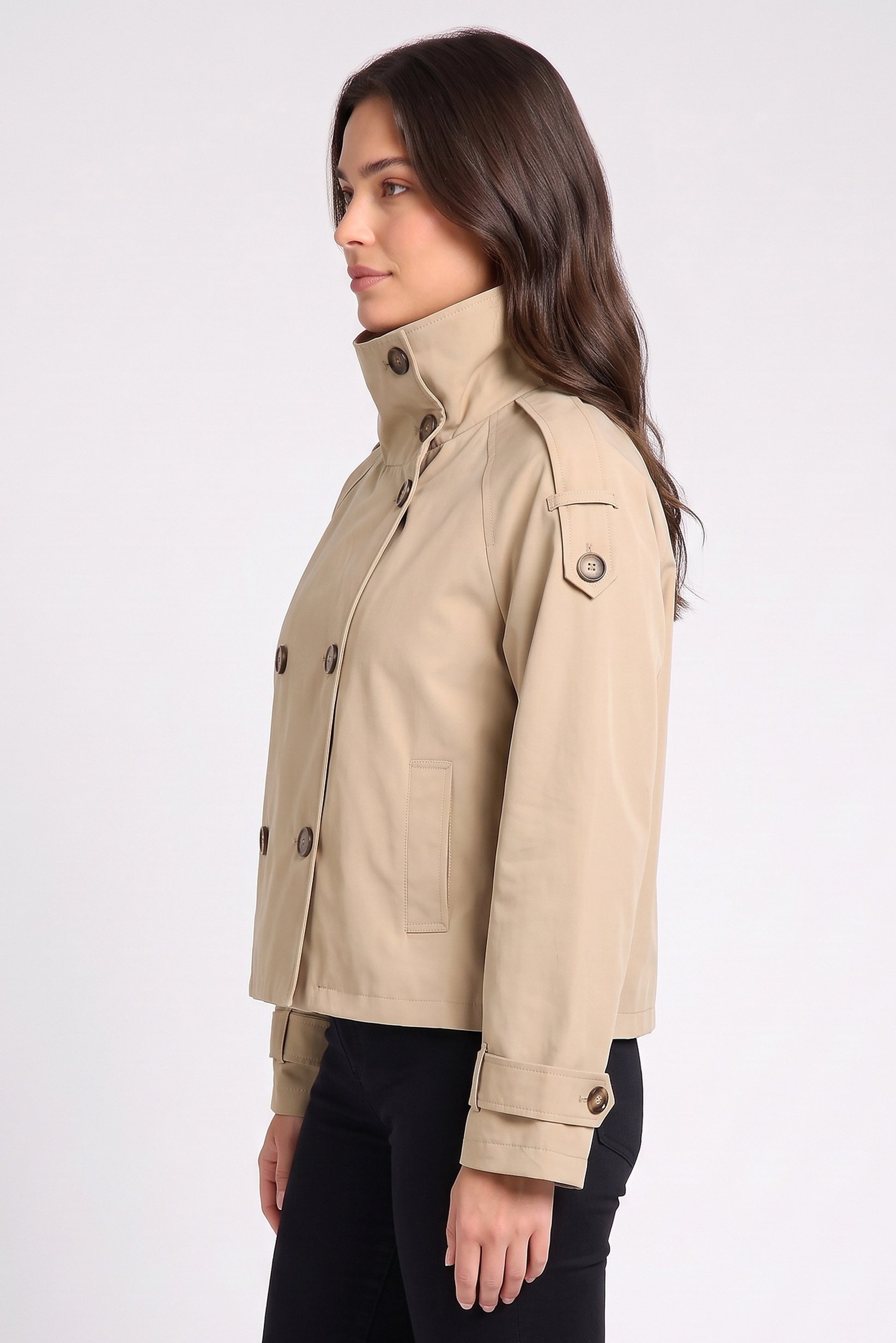 Women Solid Softshell Jacket, Dark Beige