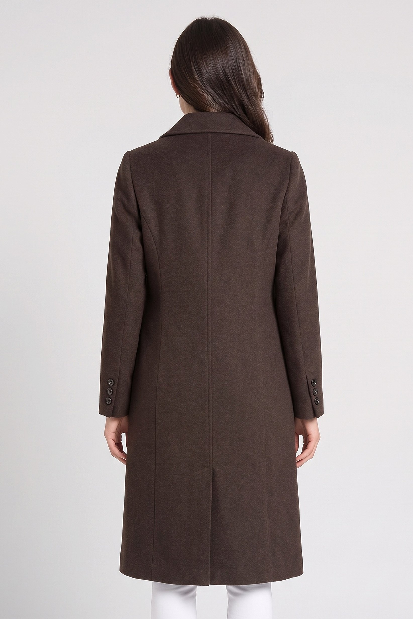 Women Textured Trench Coat, Dark Brown