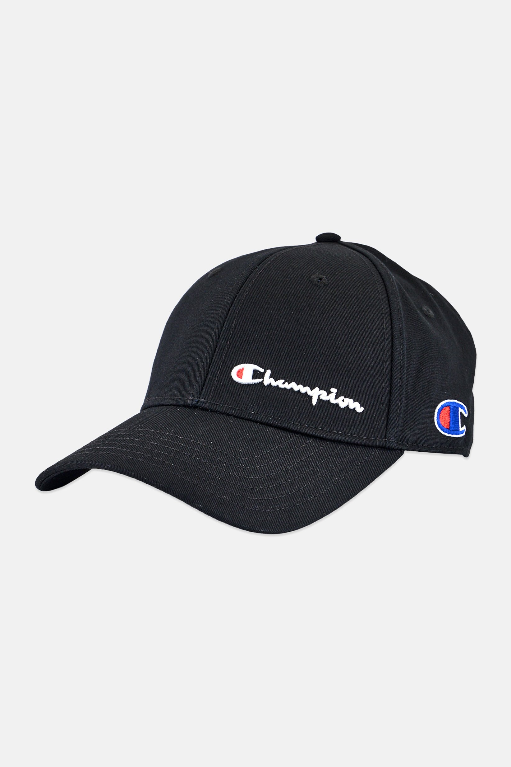 Men Embroidered Logo Snapback Cap, Black