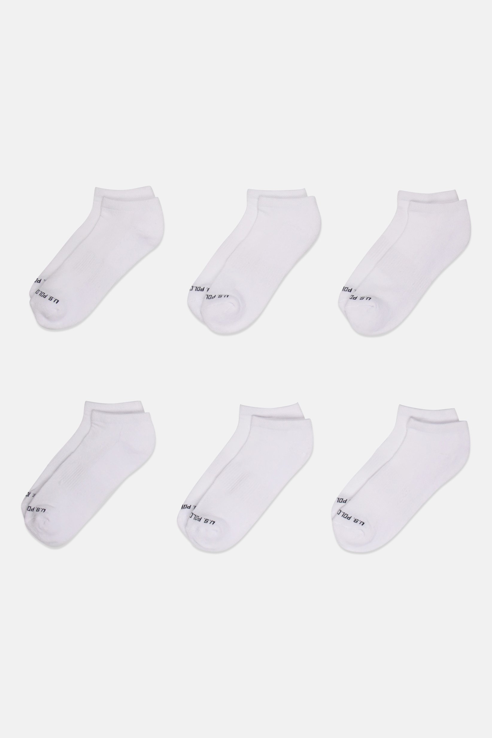 Men 6 Pairs Brand Logo Low Cut Socks, White