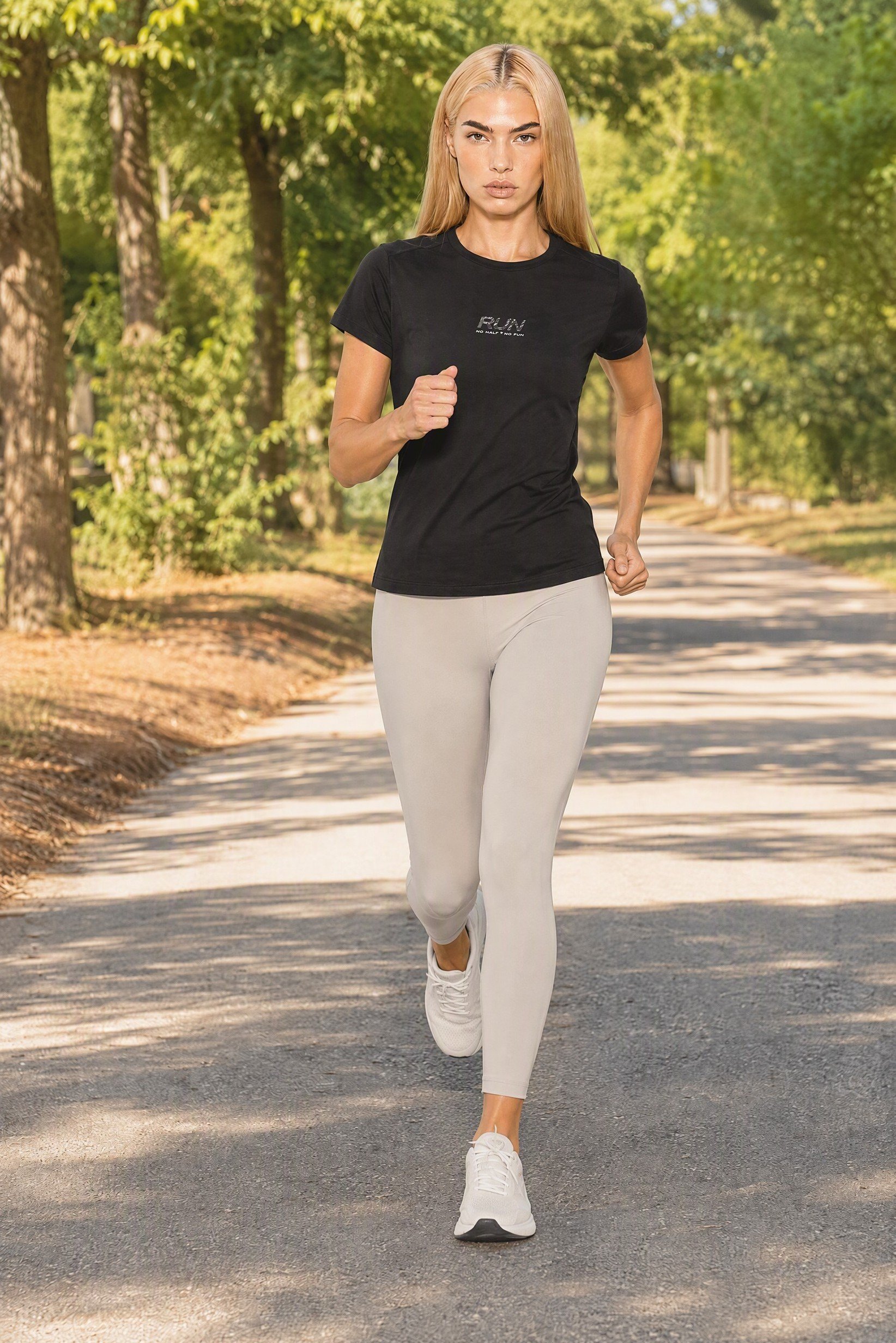 Women Regular Fit Short Sleeve Running Top, Black
