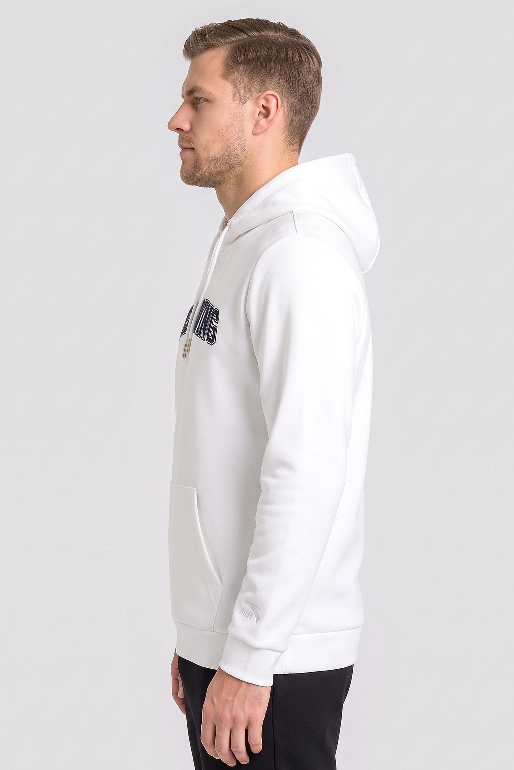 Men Regular Fit Long Sleeve Outdoor Hoodie, White