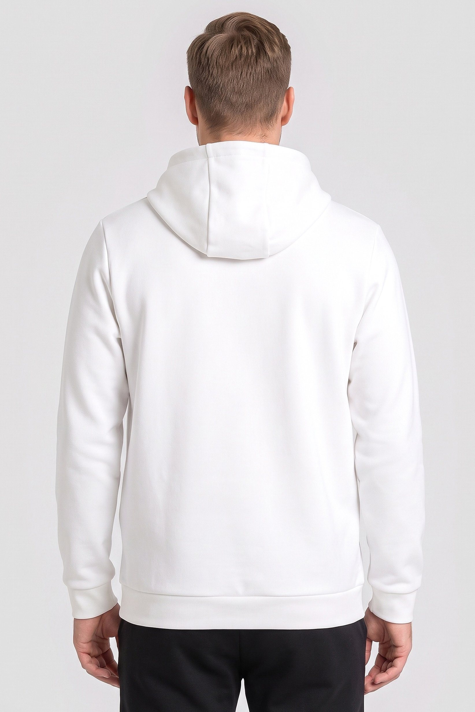 Men Regular Fit Long Sleeve Outdoor Hoodie, White