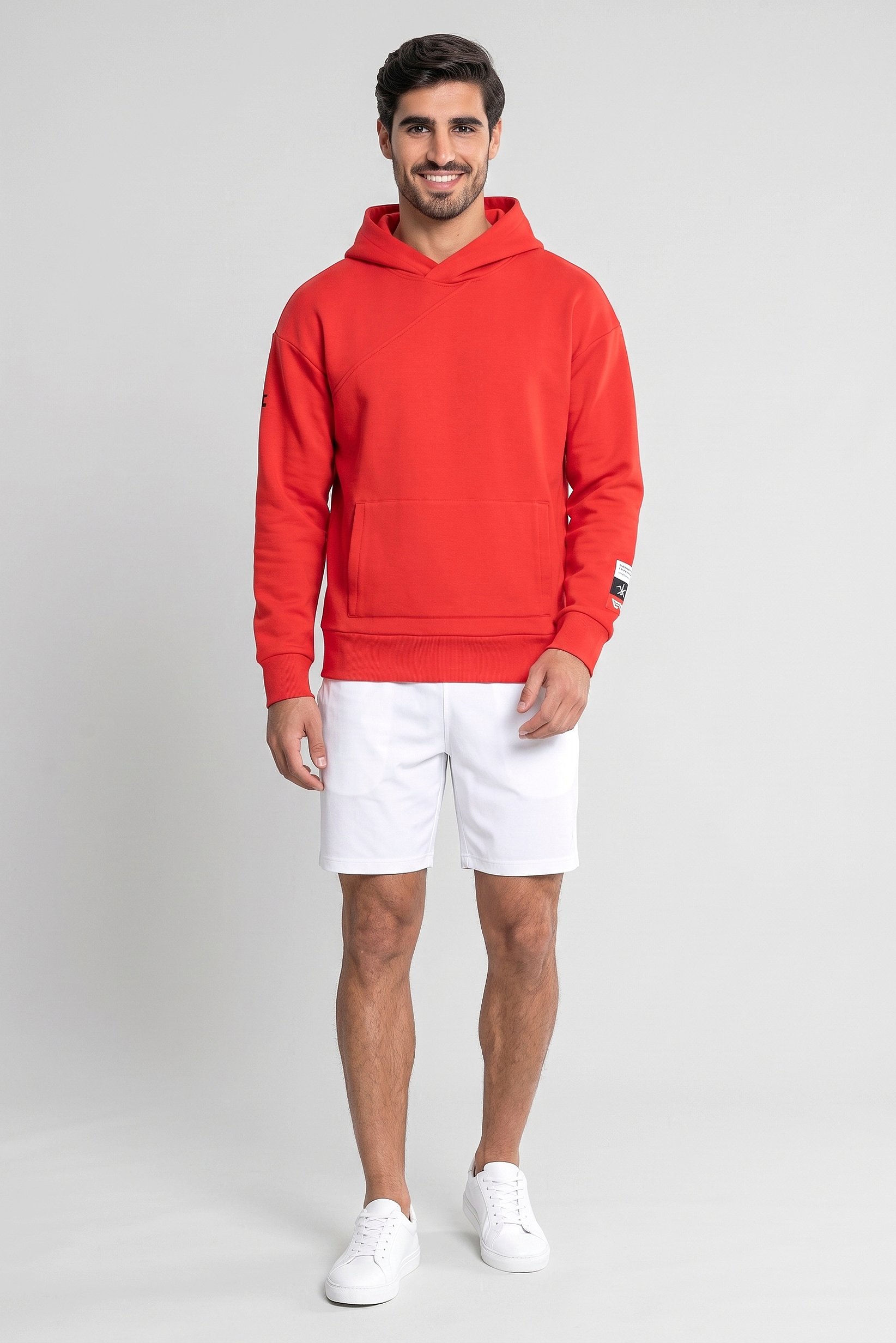 Men Sportswear Fit Long Sleeve Outdoor Hoodies, Red