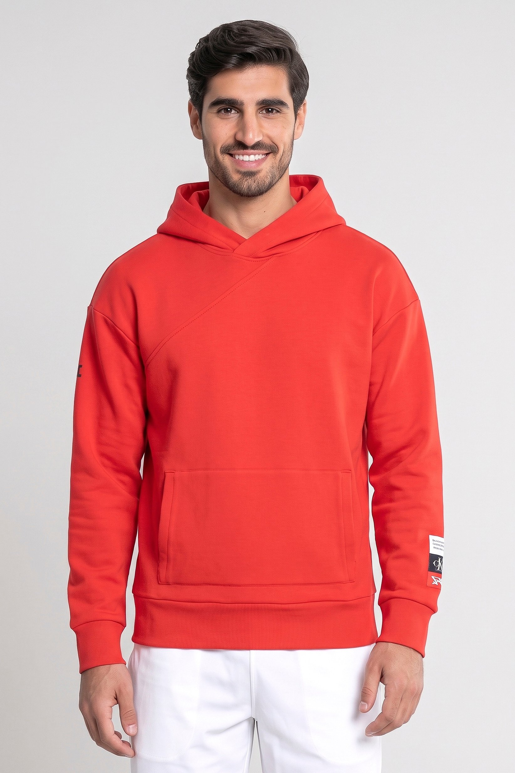 Men Sportswear Fit Long Sleeve Outdoor Hoodies, Red