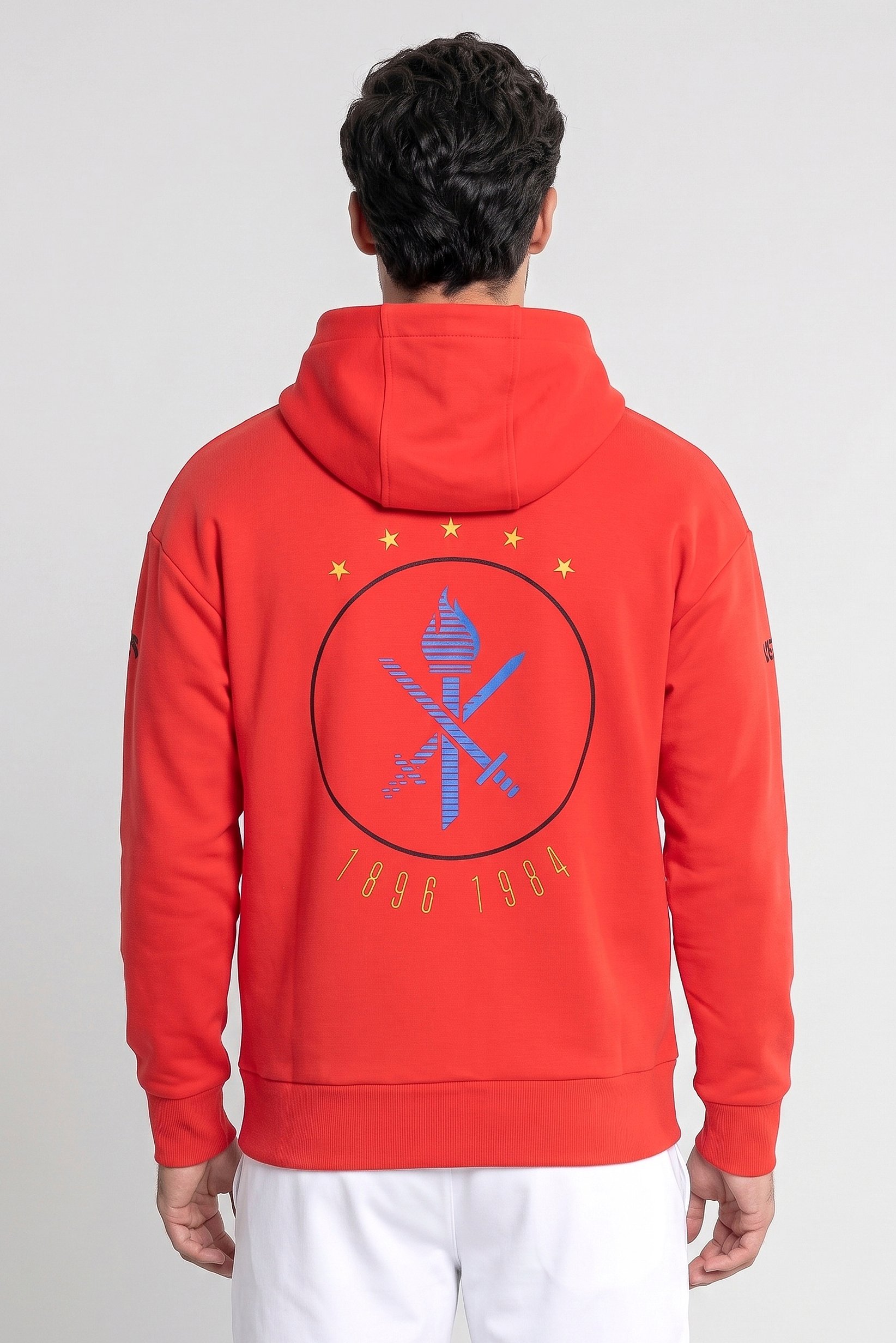 Men Sportswear Fit Long Sleeve Outdoor Hoodies, Red