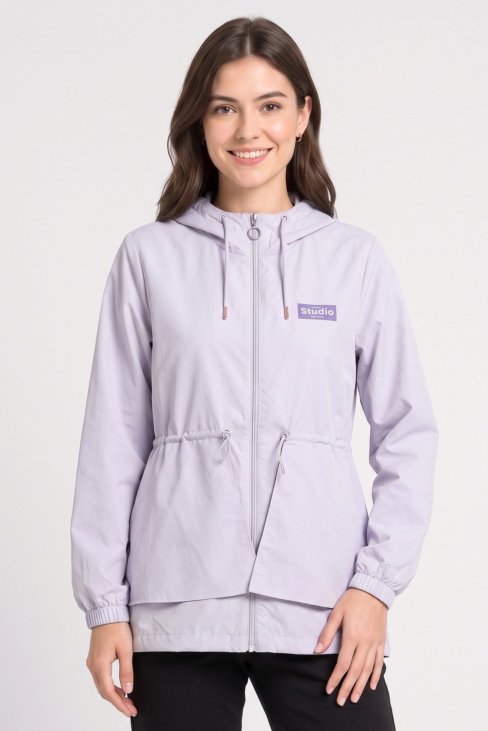 Women Sportswear Fit Outdoor Windbreaker Jacket, Lavender