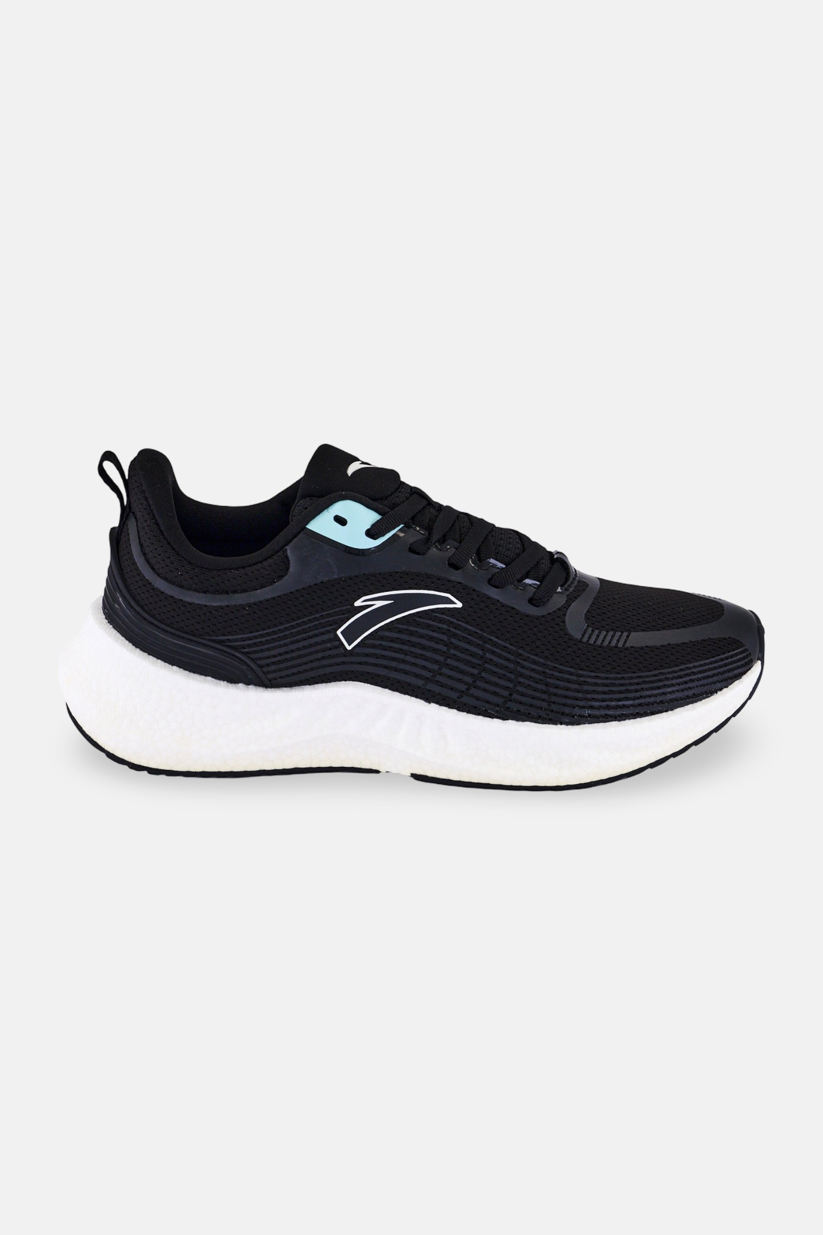 Women Lace Up Running Shoes, Black