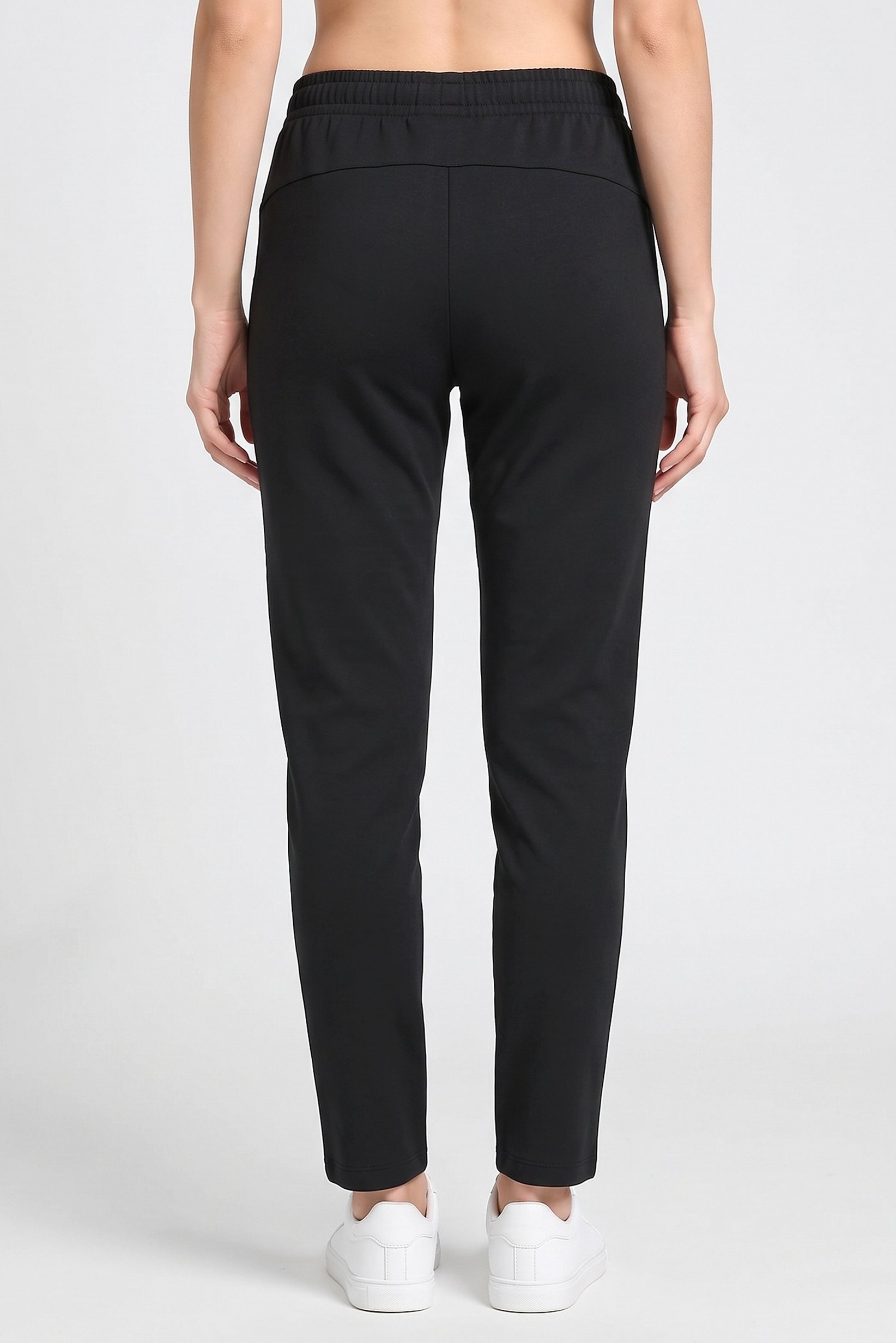 Women Regular Fit Running Track Pants, Black