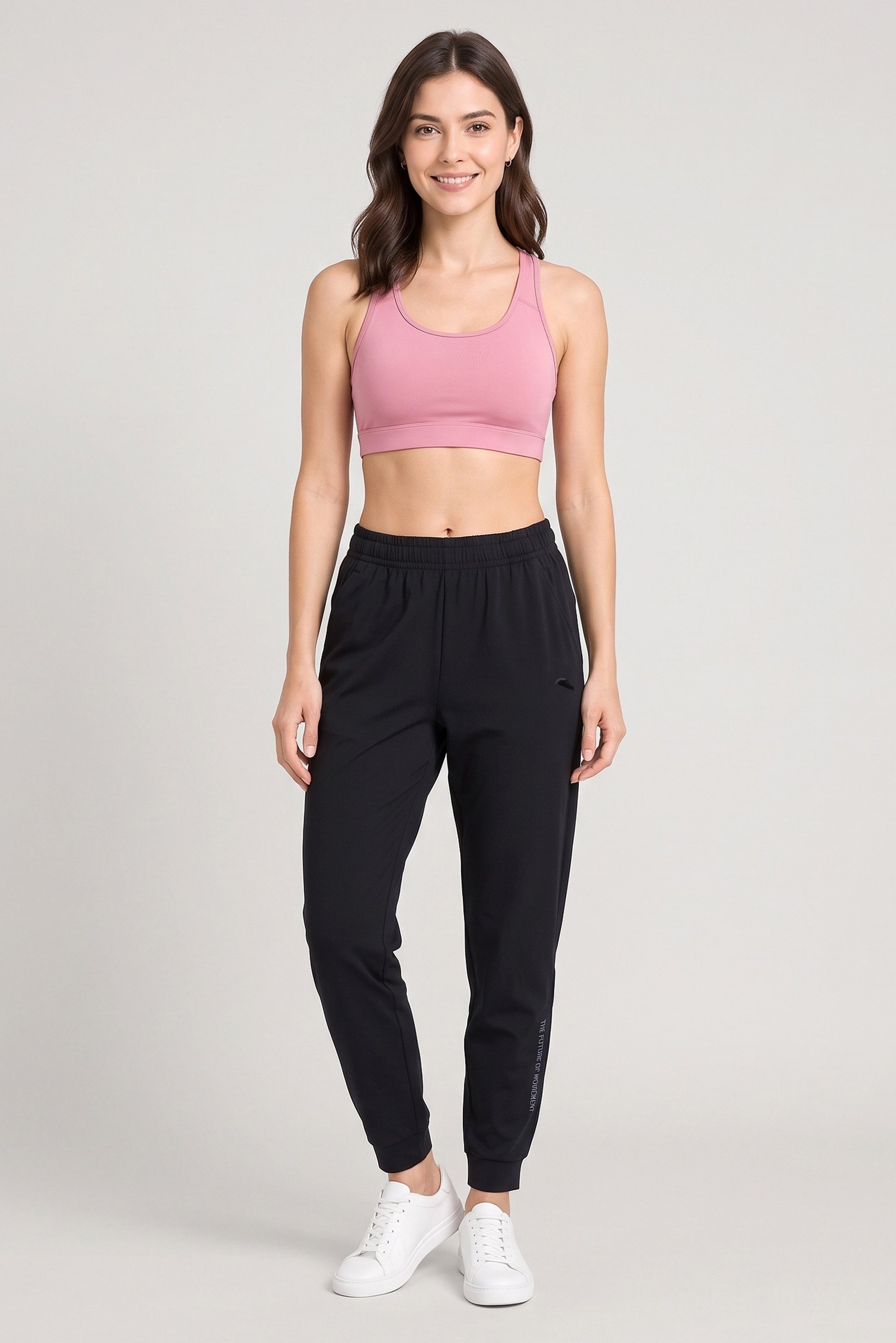 Women Relaxed Fit Training Track Pants, Black