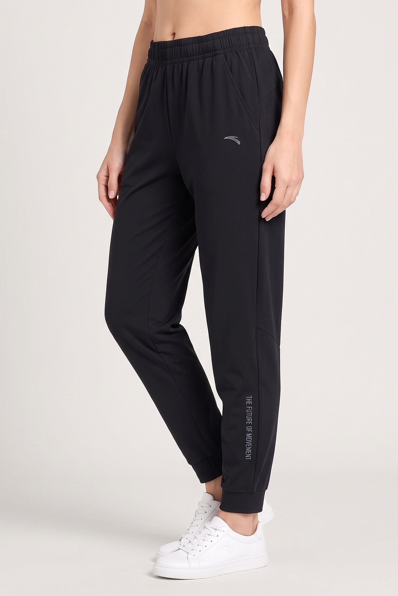Women Relaxed Fit Training Track Pants, Black
