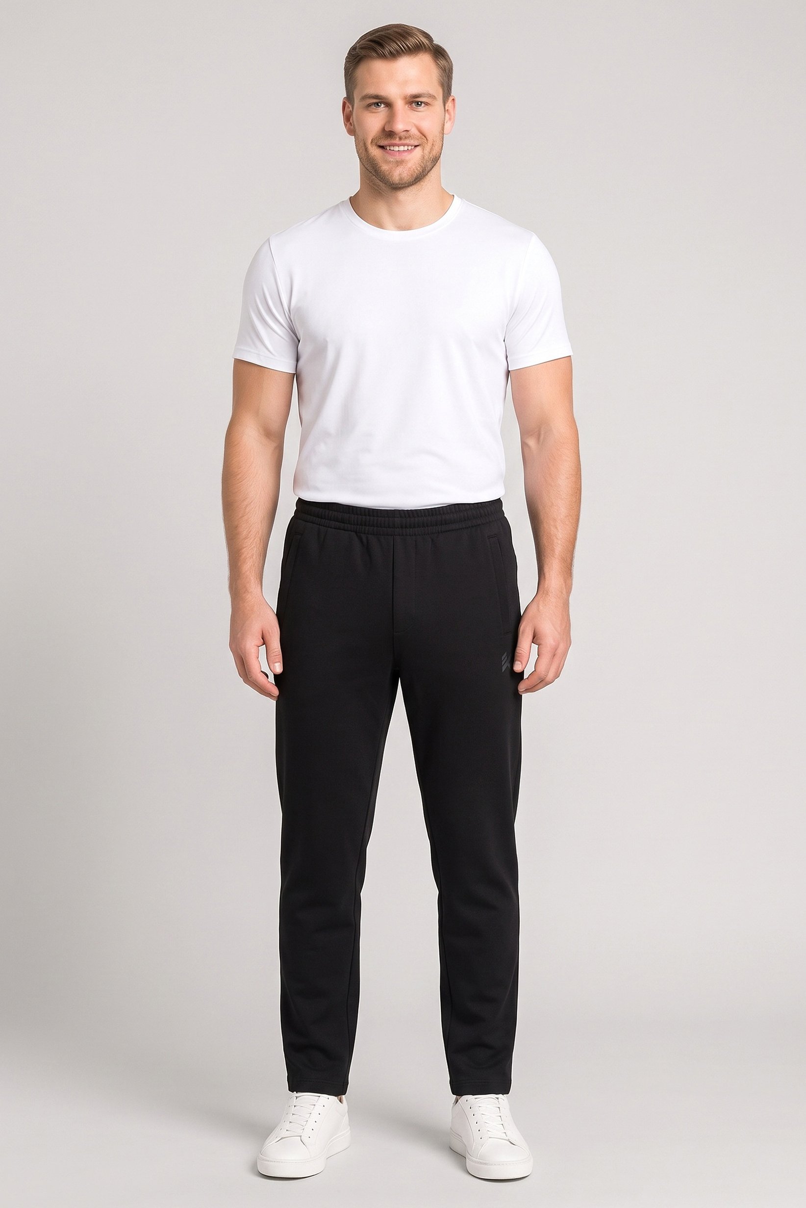 Men Regular Fit Outdoor Track Pants, Black