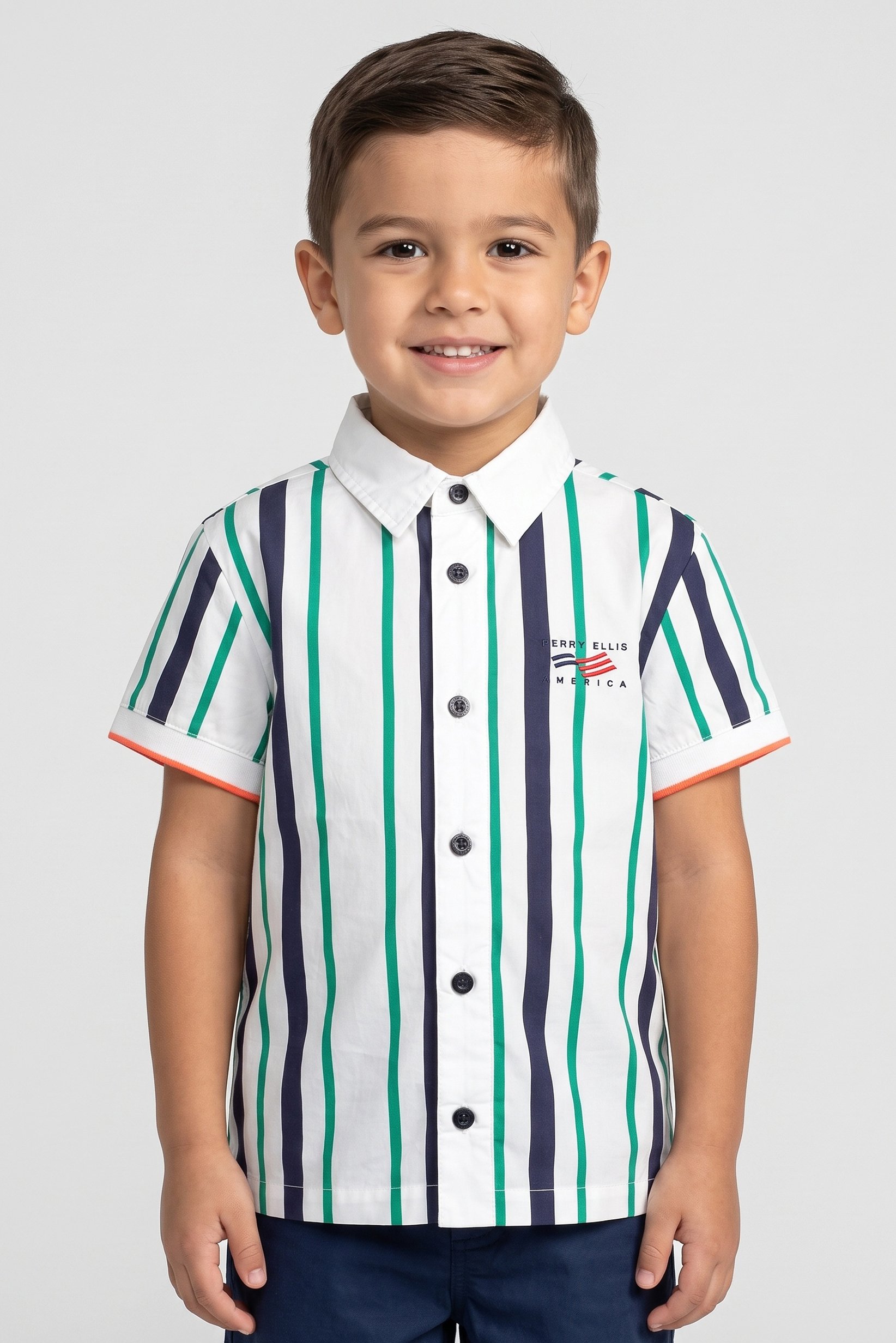 Toddlers Boy Embroidered Logo Short Sleeve Shirt, Multicolor