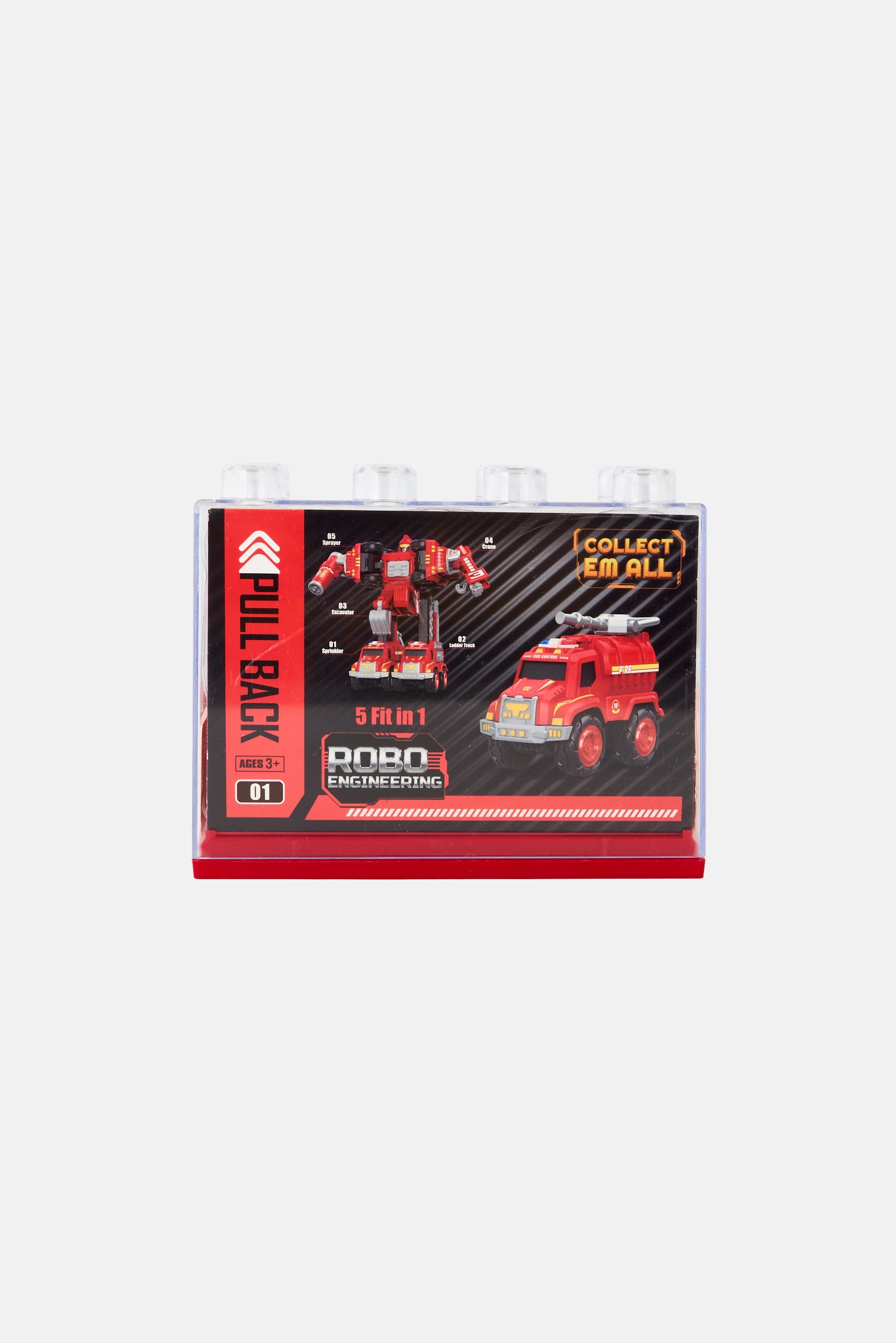 Robo Engineering Fire Fighter Trucks Pull Back Truck 5 in 1