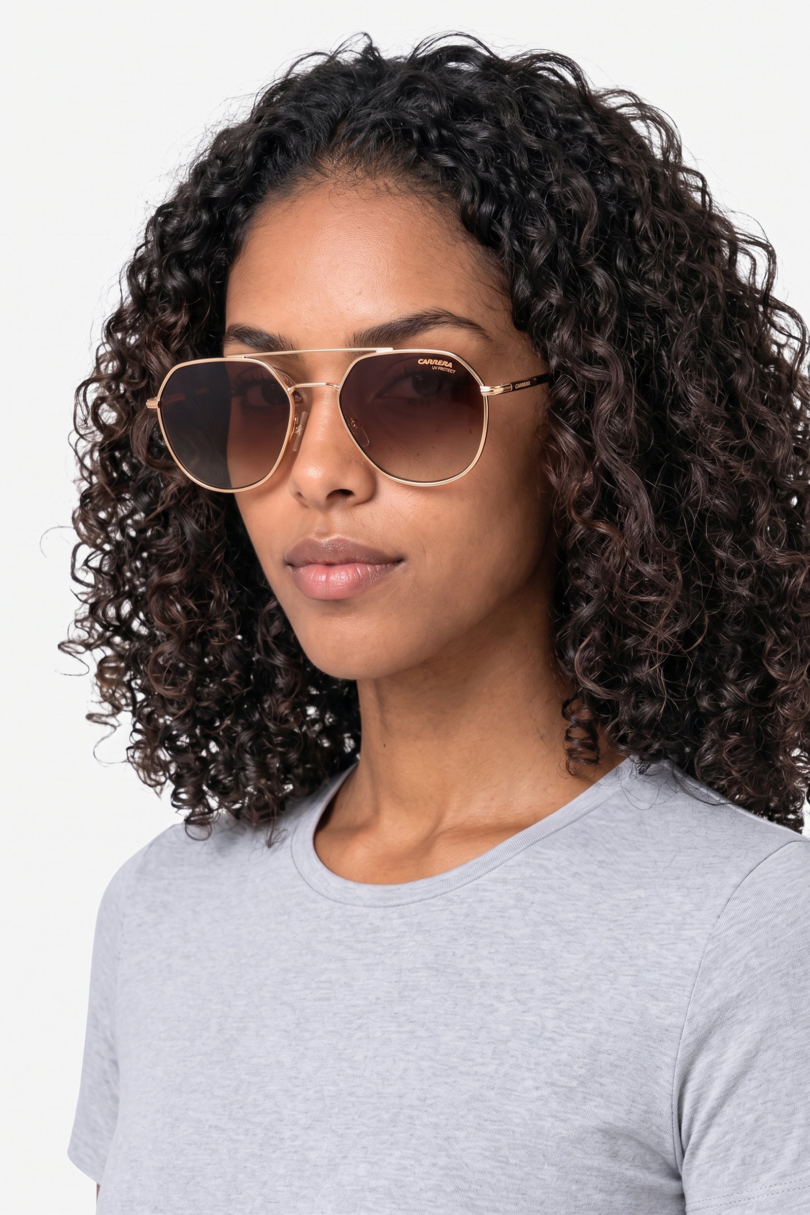 Women 20578906J53HA Geometric Sunglasses, Gold
