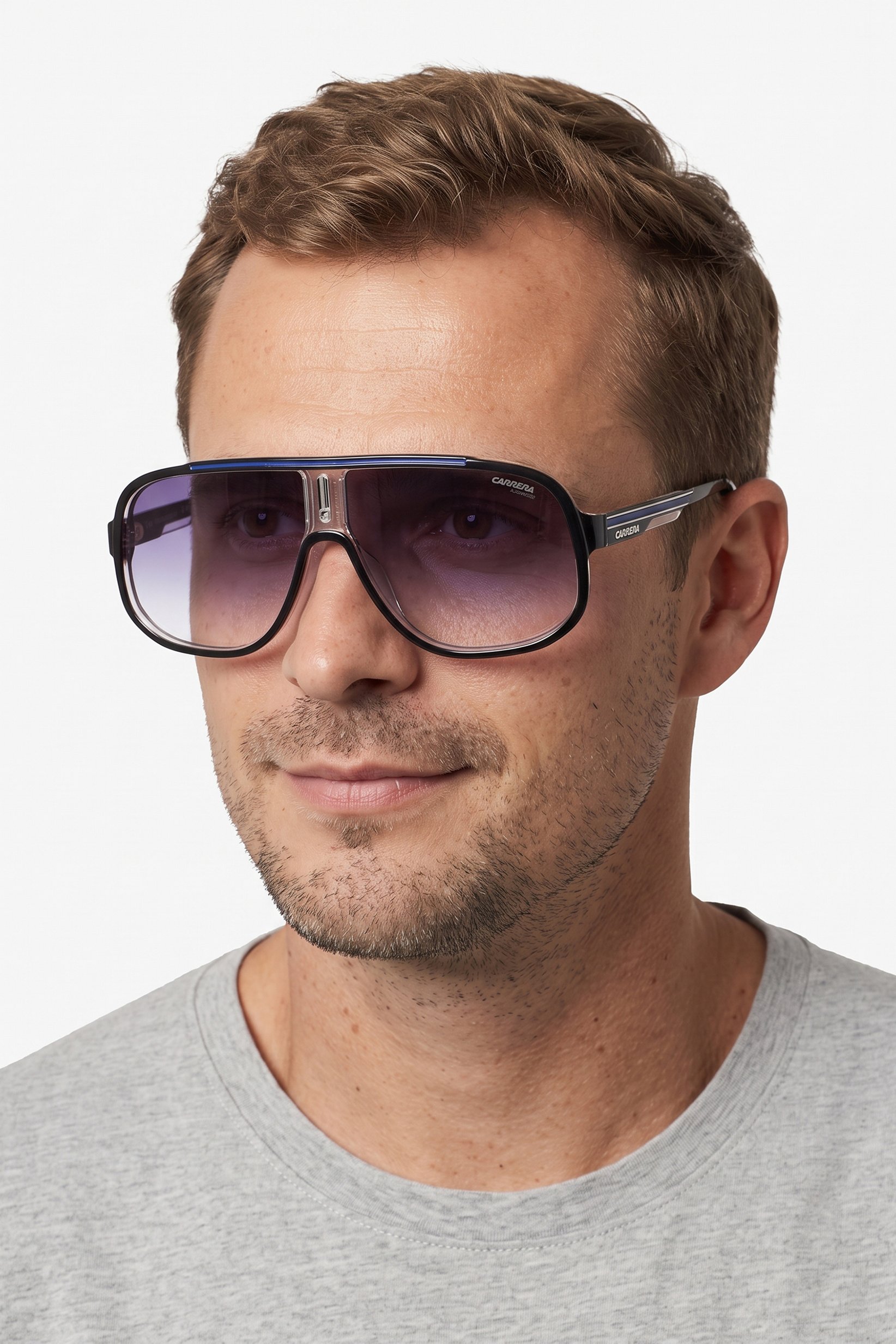Men CARRERA 1058 Aviator Sunglasses, Black