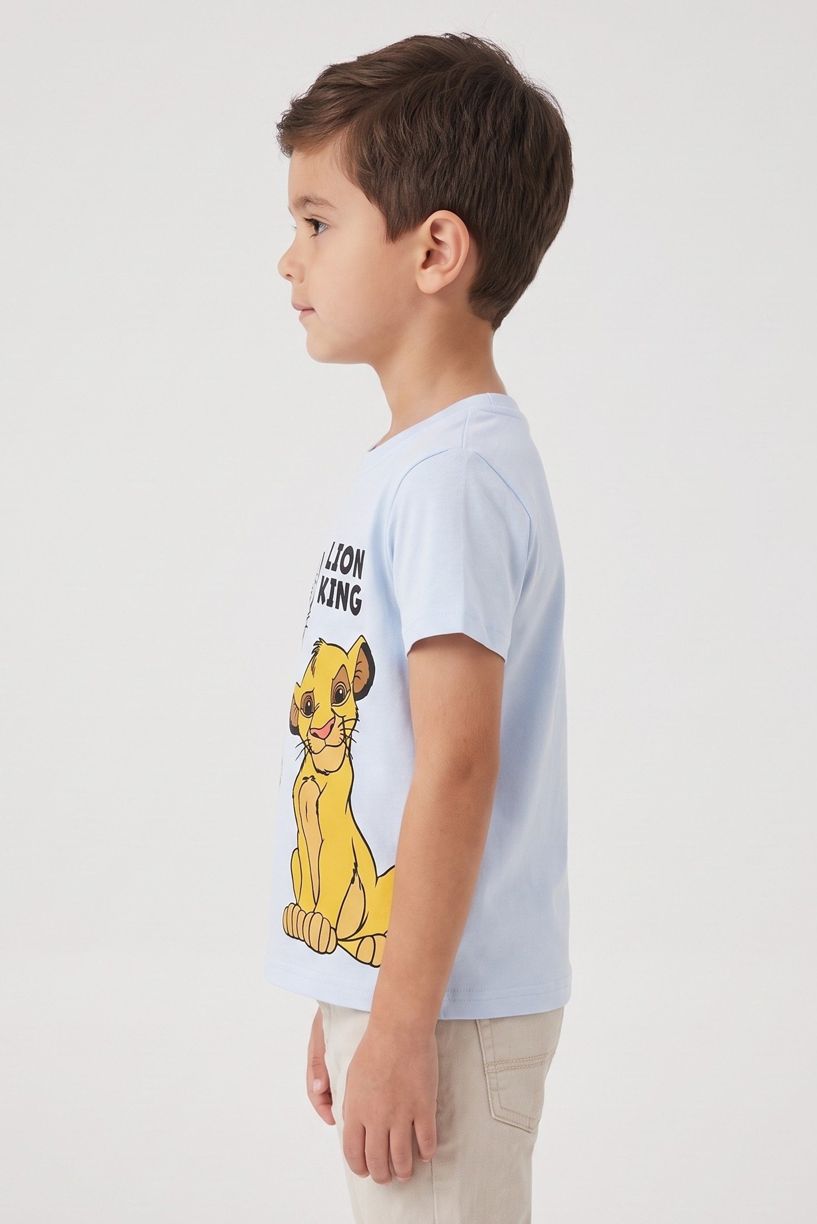 Toddler Boy Crew Neck Short Sleeve Lion King Graphic Print T-Shirt, Light Blue