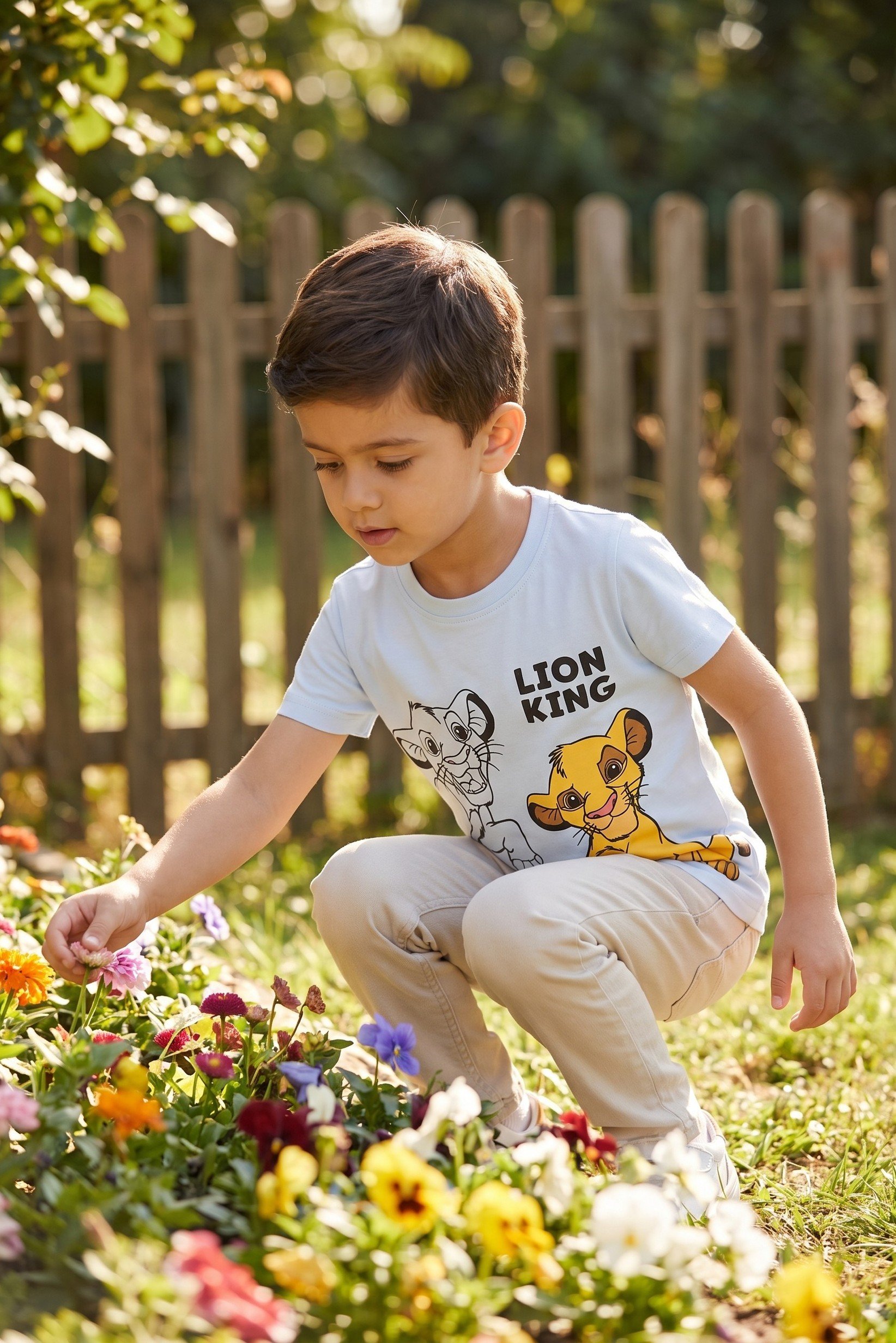Toddler Boy Crew Neck Short Sleeve Lion King Graphic Print T-Shirt, Light Blue