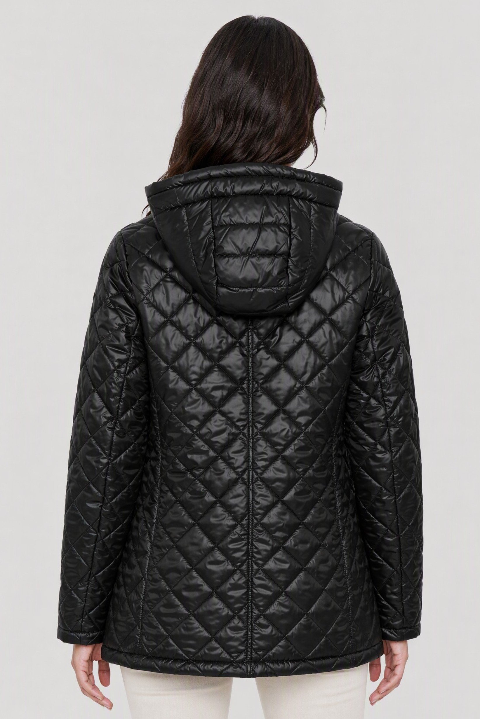 Women Quilted Puffer Jacket, Black