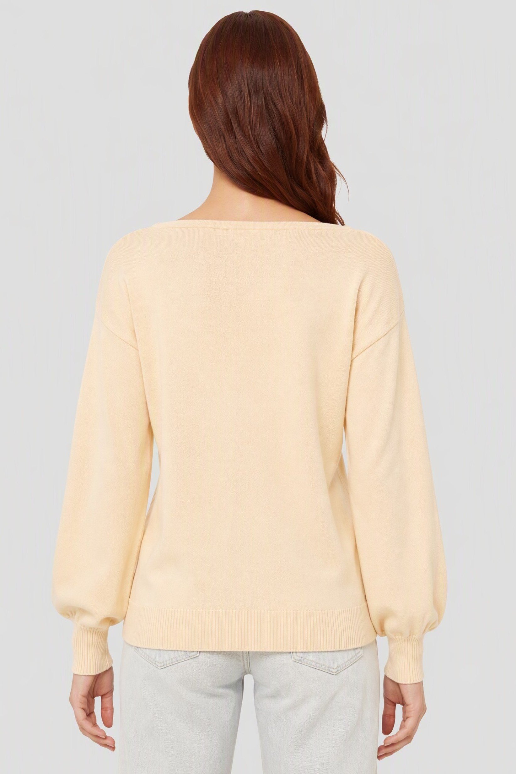 Women 2Pcs Boat Neck Long Sleeve Knitted Top, Multicolor