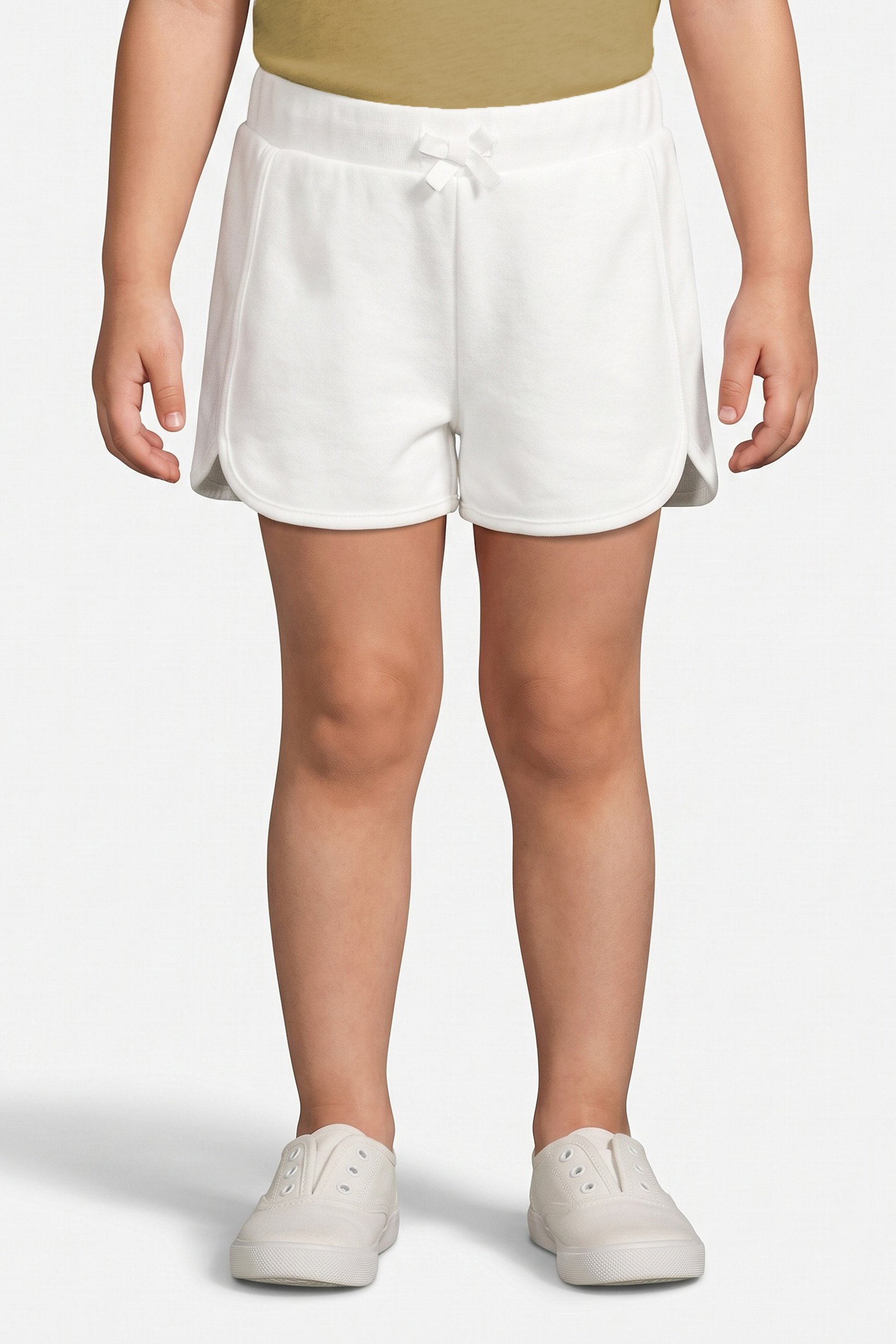 Toddlers Girl Plain Basic Shorts, White