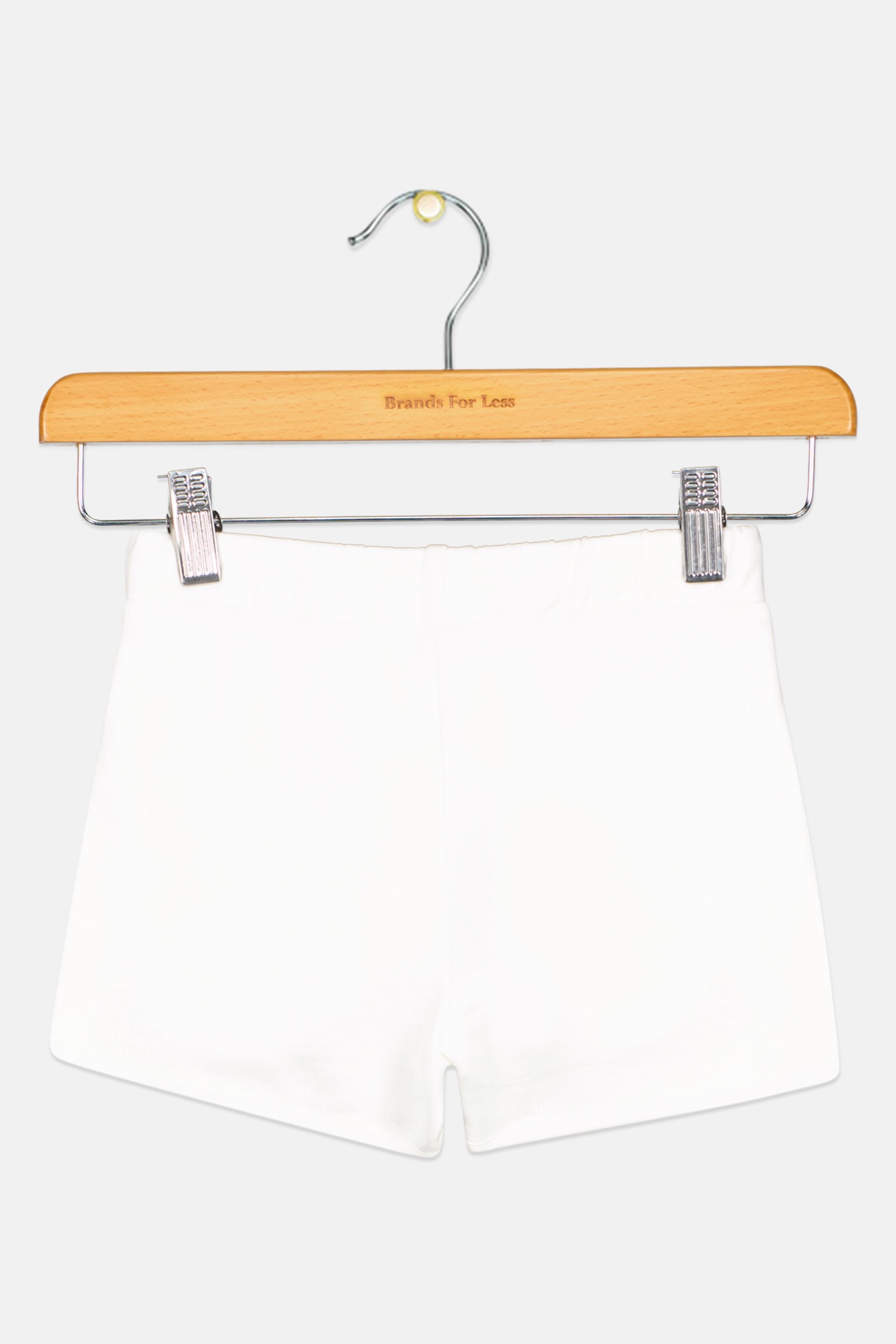 Toddlers Girl Plain Basic Shorts, White