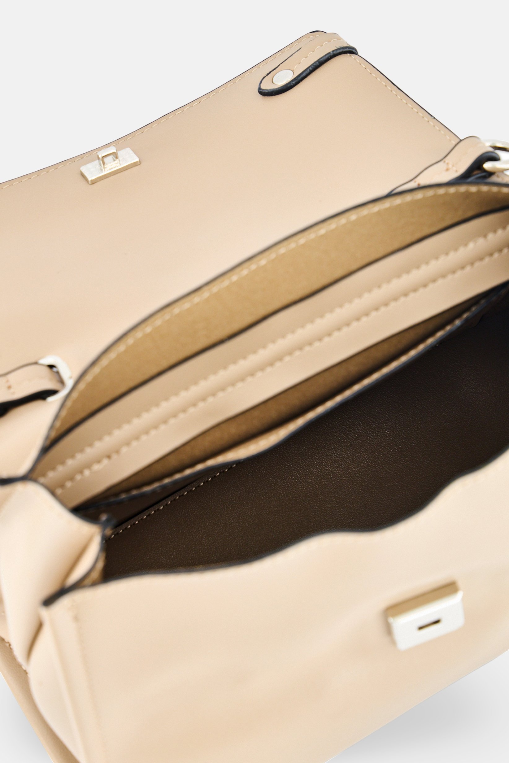 Women Brand Logo Shoulder Bag, Taupe