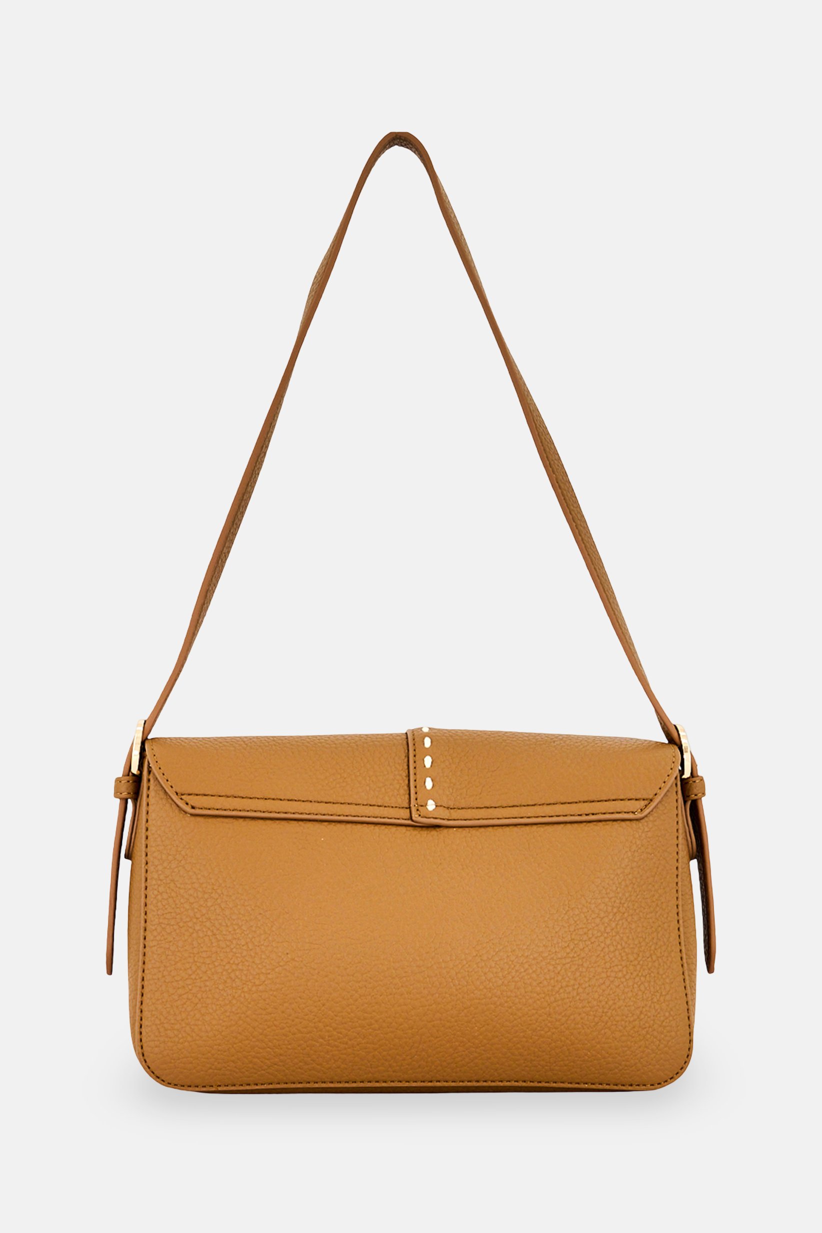 Women Brand Logo Shoulder Bag, Chocolate Brown