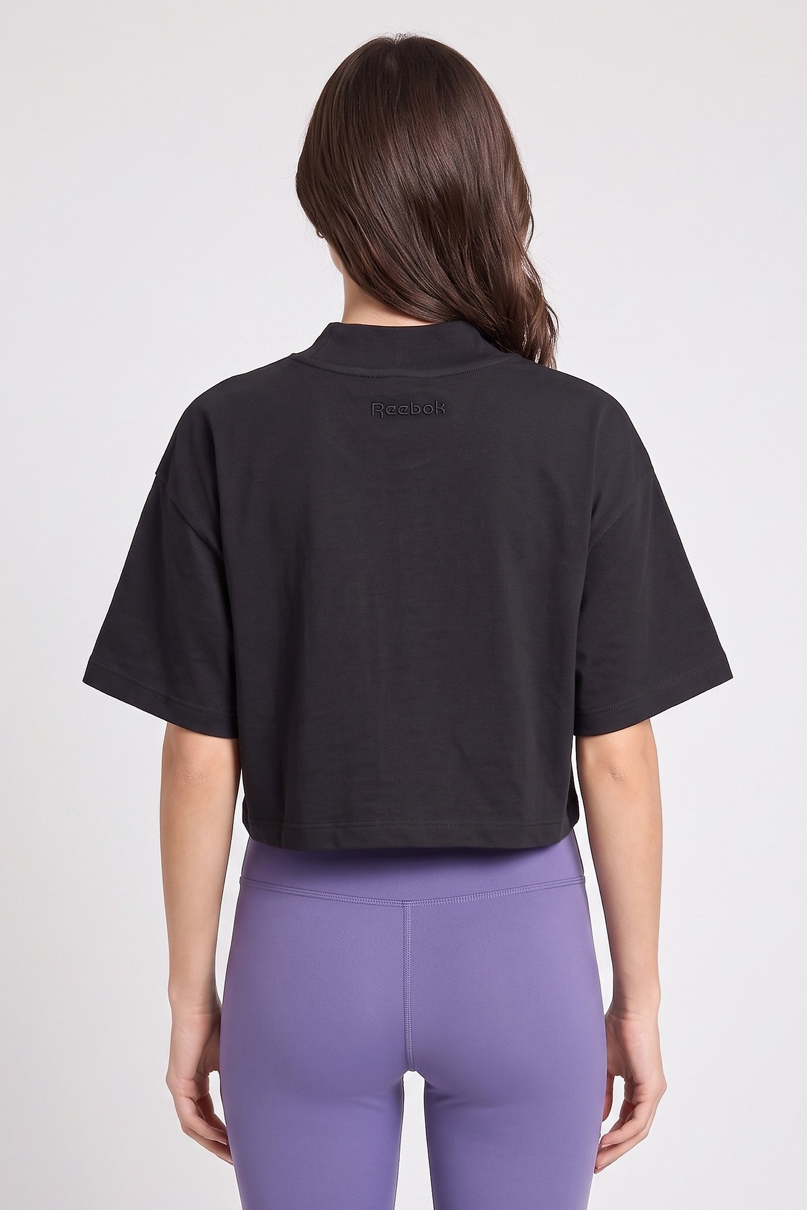 Women Sportswear Fit Short Sleeve Outdoor Crop T-Shirt, Black