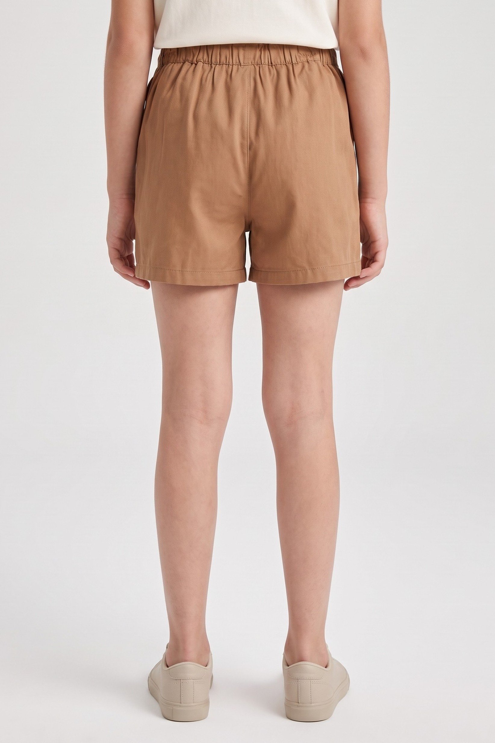 Kids Girl Solid Basic Shorts, Brown